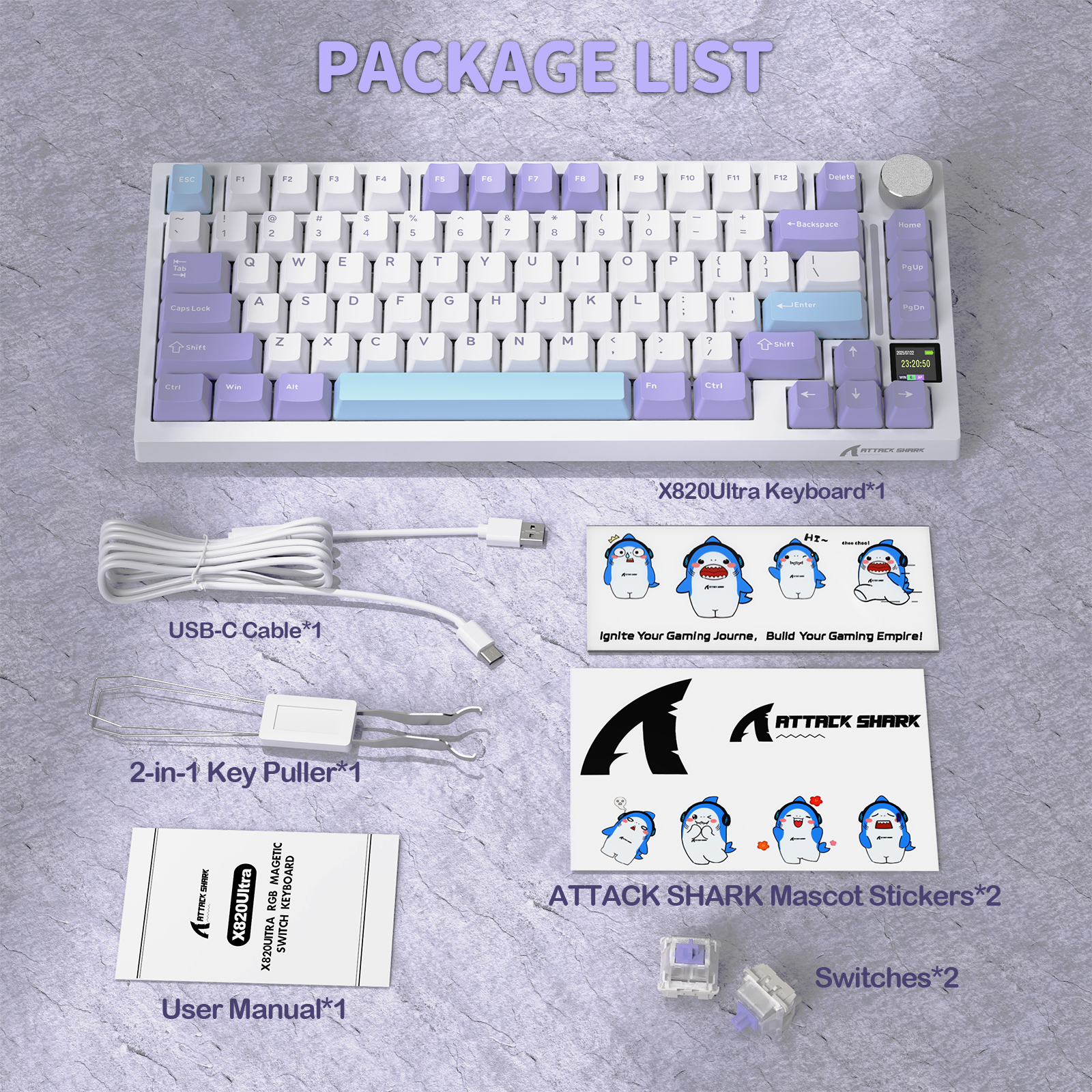 Clavier mécanique à joint tri-mode ATTACK SHARK X820Ultra