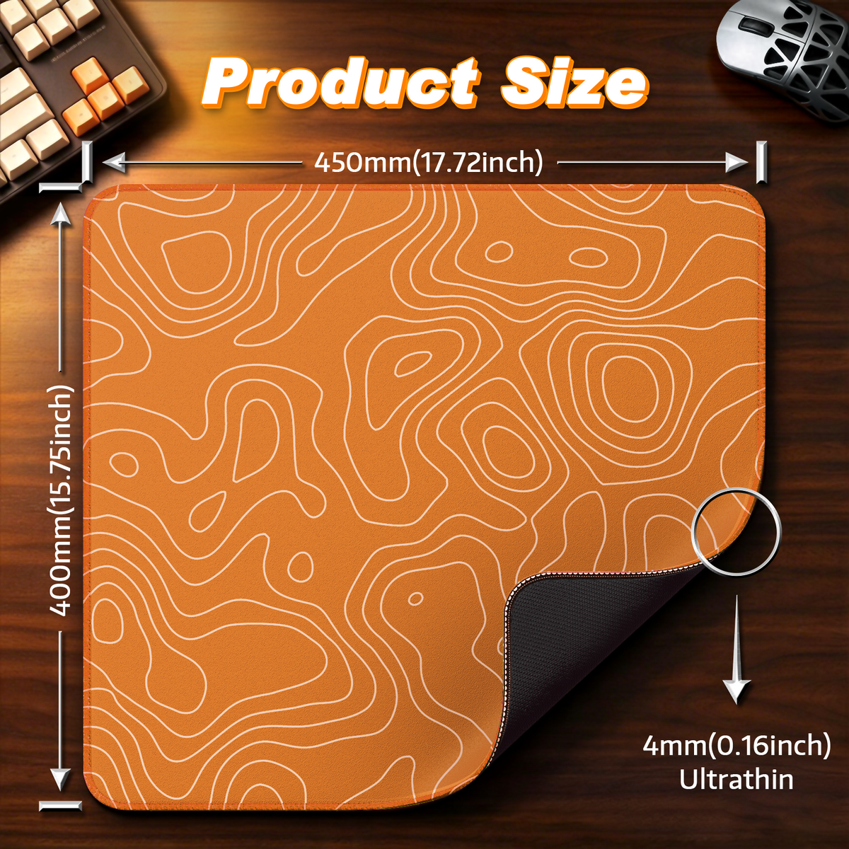 ATTACK SHARK CM02 Tapis de souris eSport (450x400x4 mm)