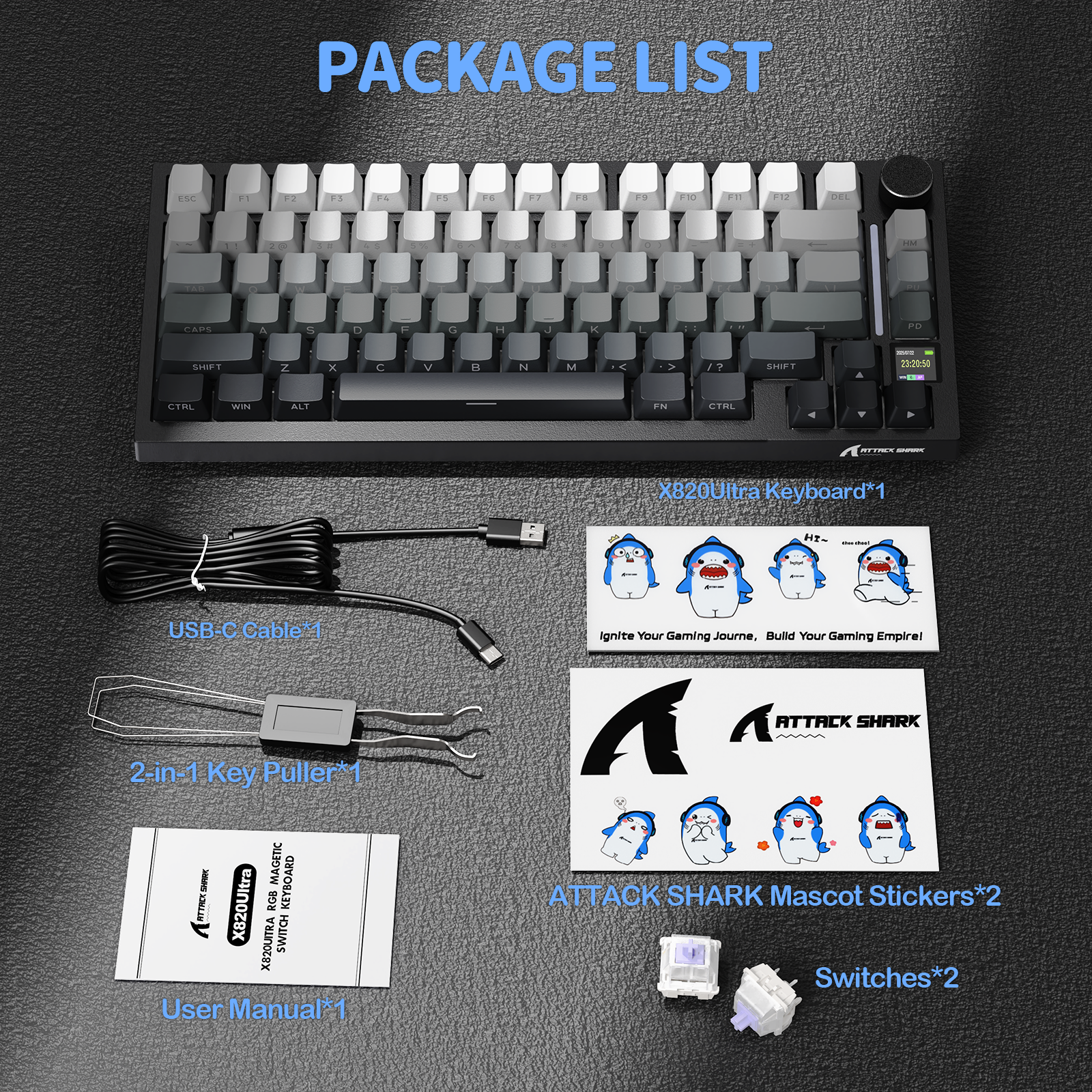 ATTACK SHARK X820Ultra Tri-mode Gasket Mechanical Keyboard