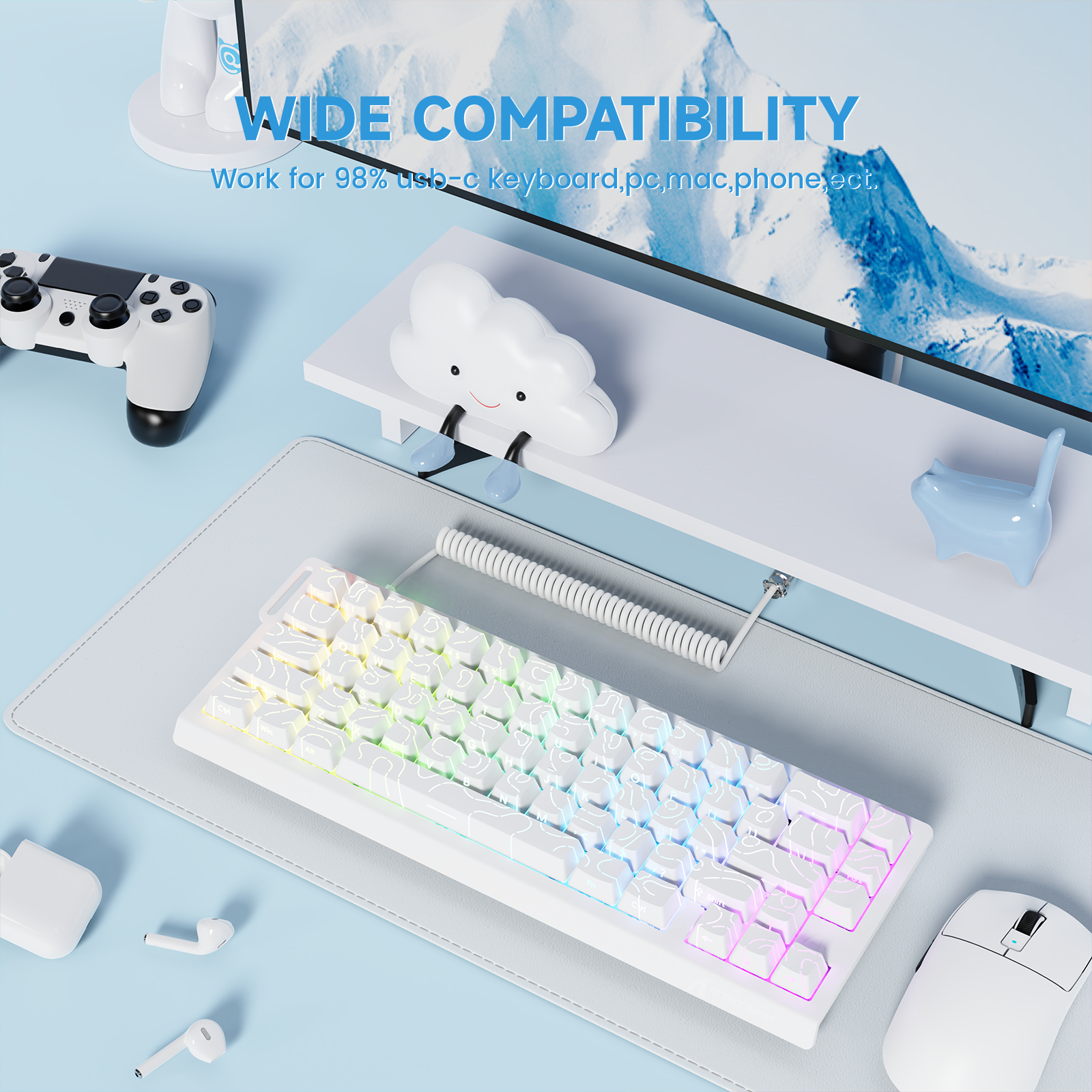 ATTACK SHARK C01Ultra 8KHzマグネティックキーボード用カスタムアビエーターケーブル