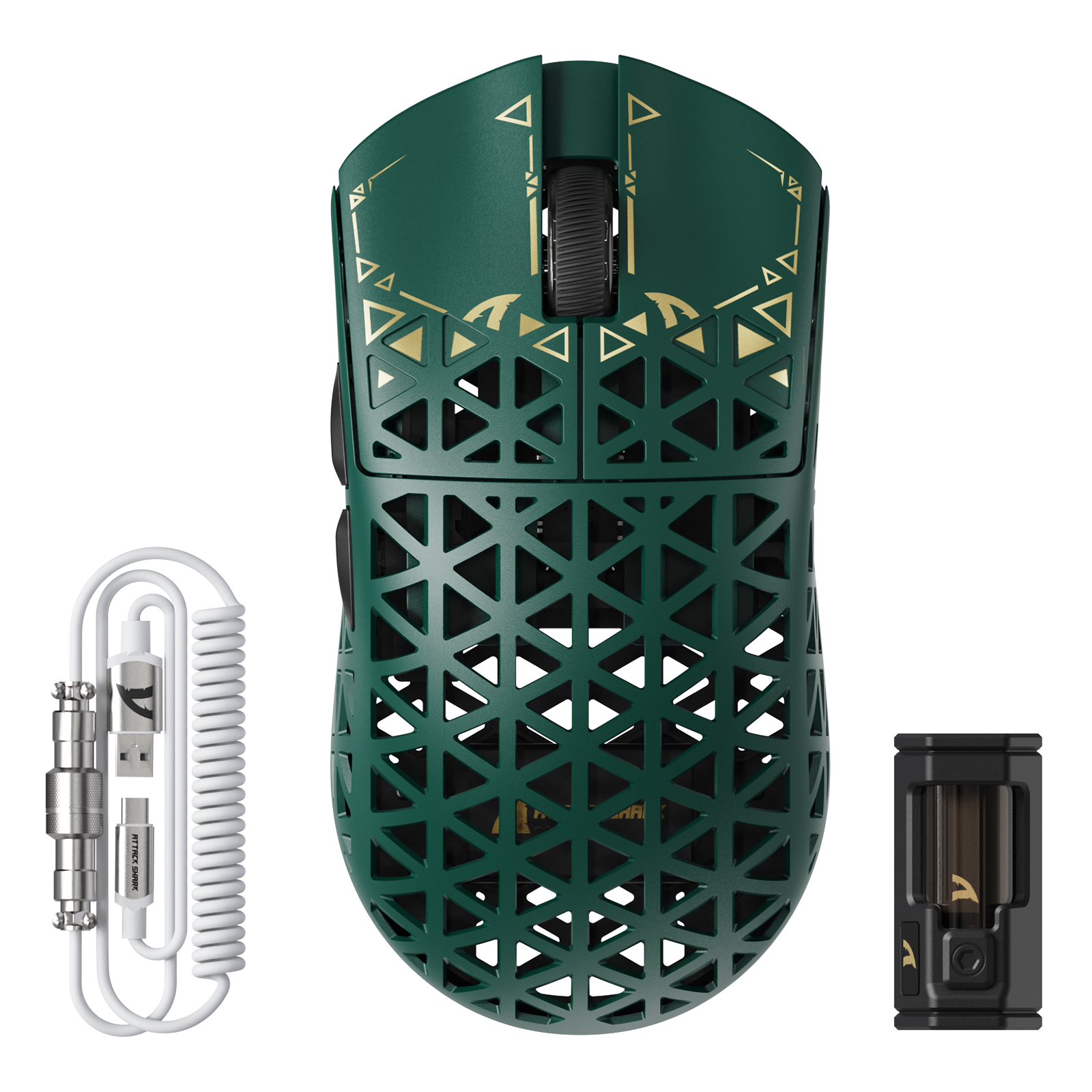 Souris de jeu sans fil ATTACK SHARK R5 Ultra en fibre de carbone 8K PAW3950MAX avec câble spiralé 8K