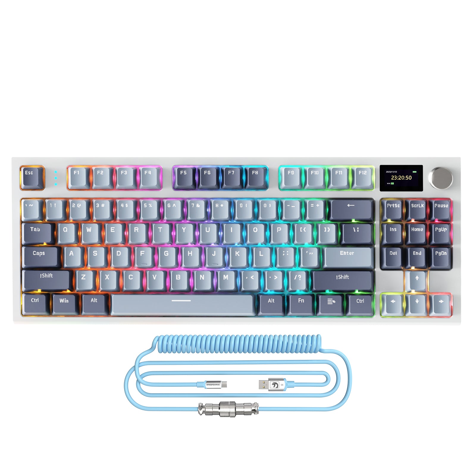 ATTACK SHARK K86 Clavier mécanique sans fil avec câble enroulé