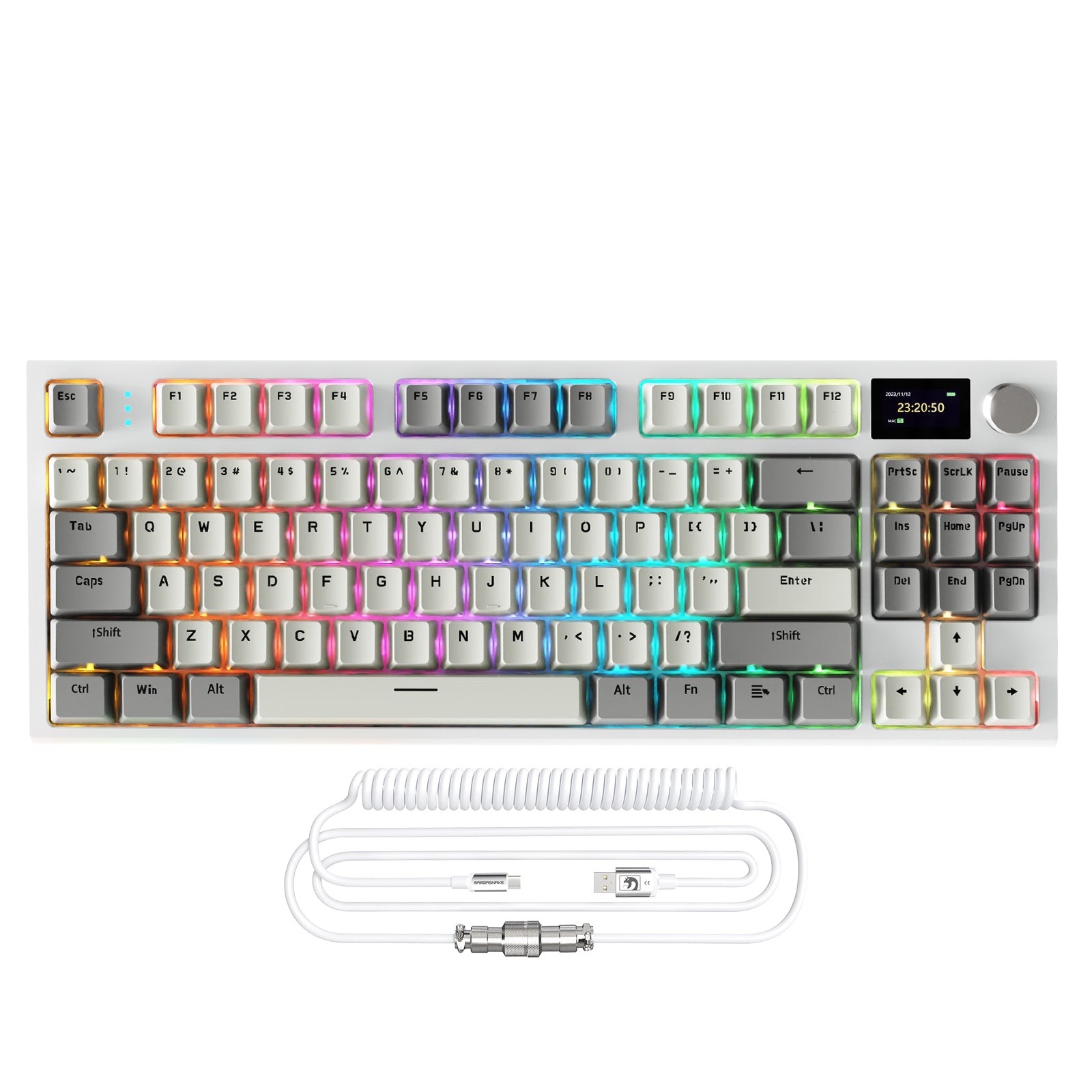ATTACK SHARK K86 Clavier mécanique sans fil avec câble enroulé