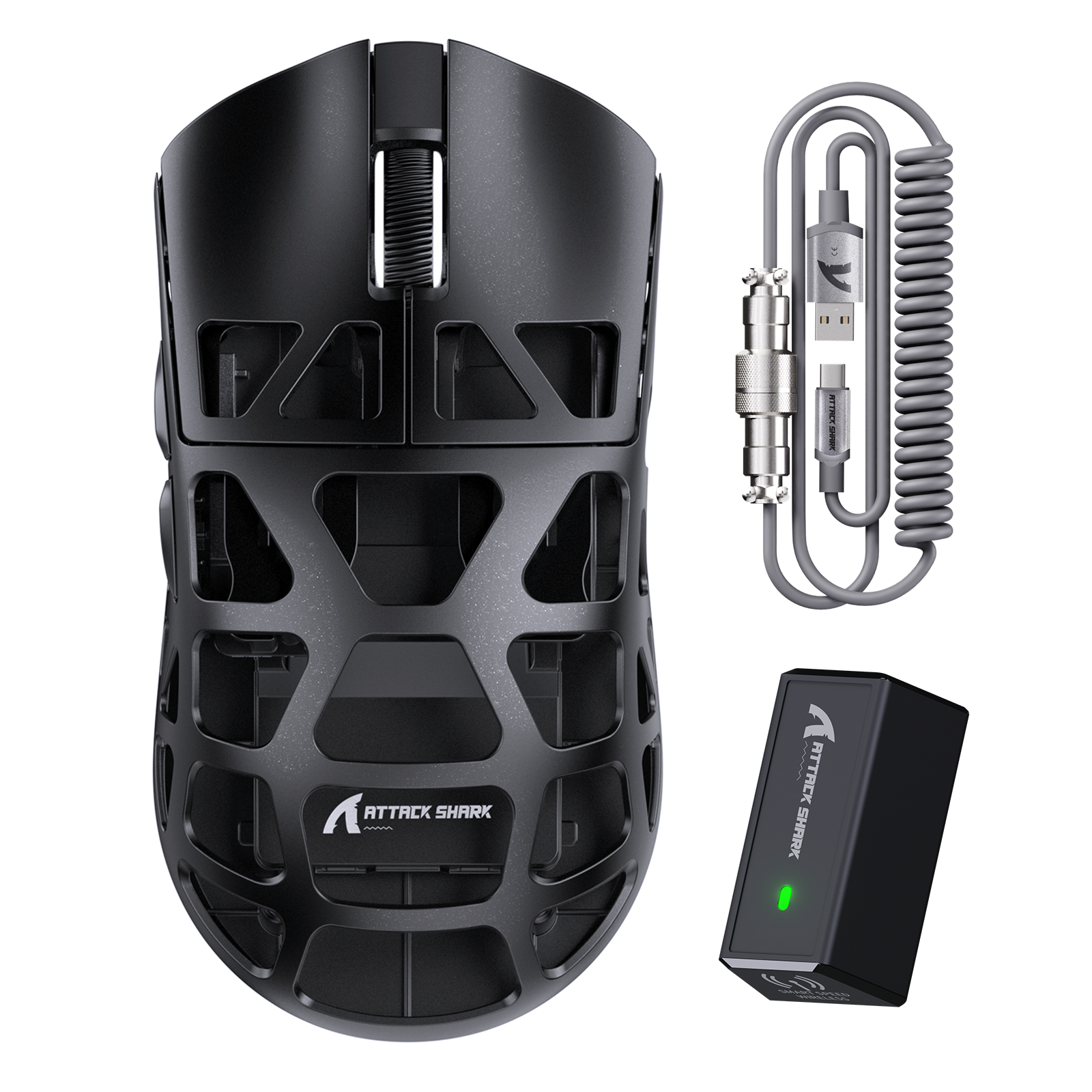 ATTACK SHARK R3 Souris de jeu en alliage de magnésium 8K avec câble enroulé C06