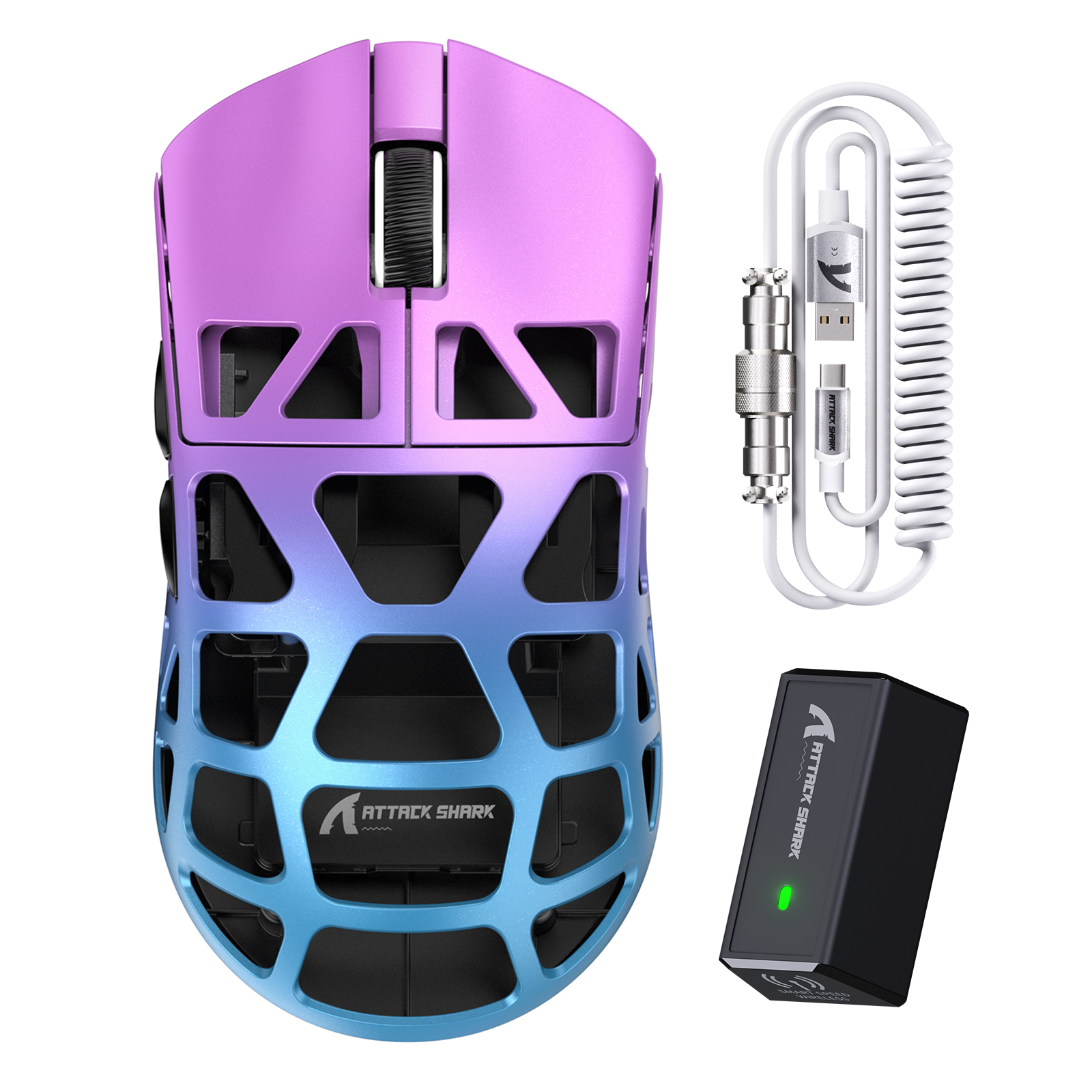 ATTACK SHARK R3 Souris de jeu en alliage de magnésium 8K avec câble enroulé C06