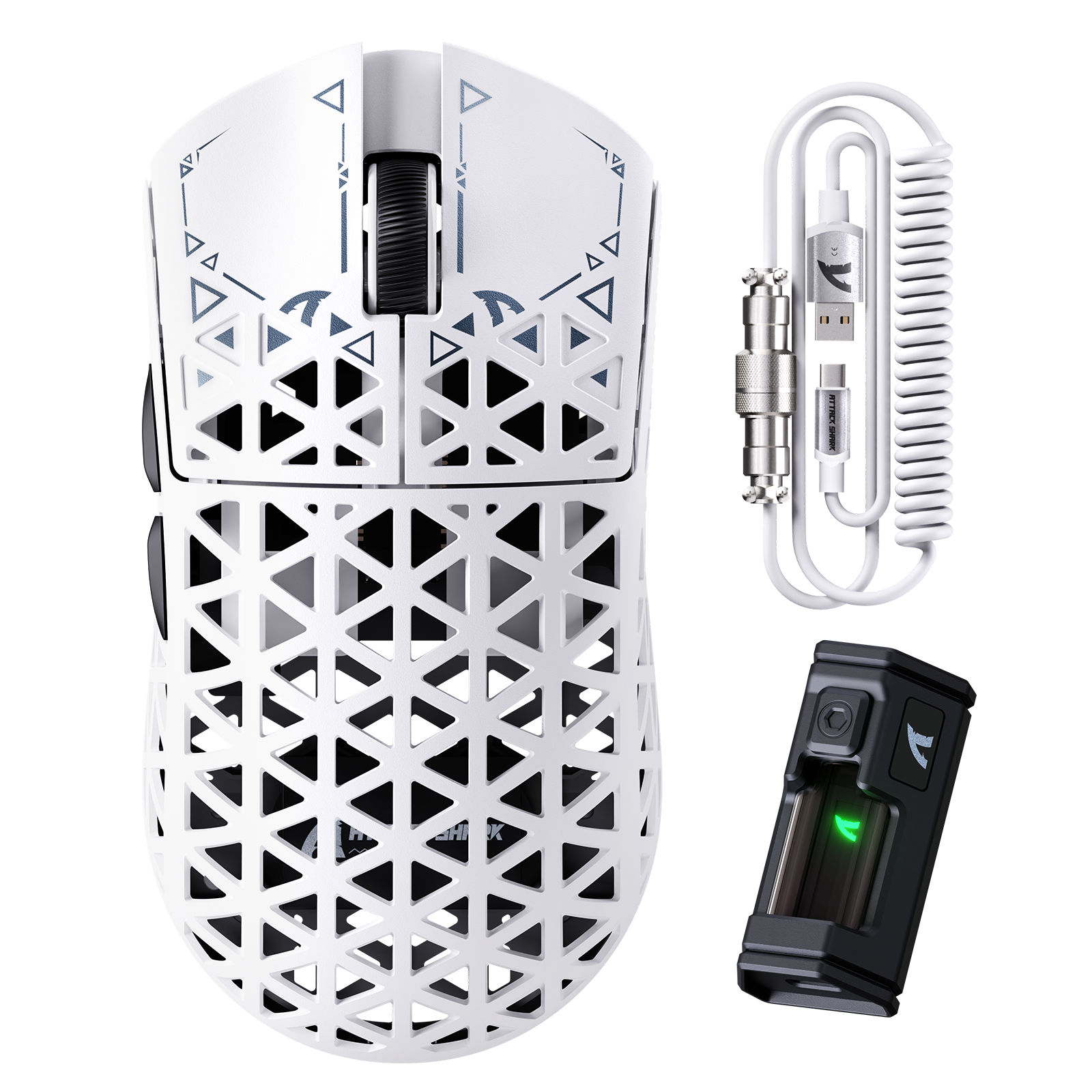 ATTACK SHARK R5 ULTRA Carbon Fiber Wireless 8K PAW3950MAX Gaming Mouse with 8K Coiled Cable