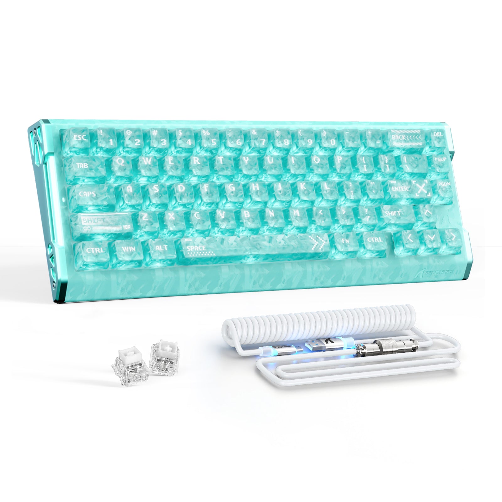 ATTACK SHARK R68 HE Carbon Fiber Wired Rapid Trigger Magnetic Switch Keyboard With C01 Ultra RGB Coiled Cable