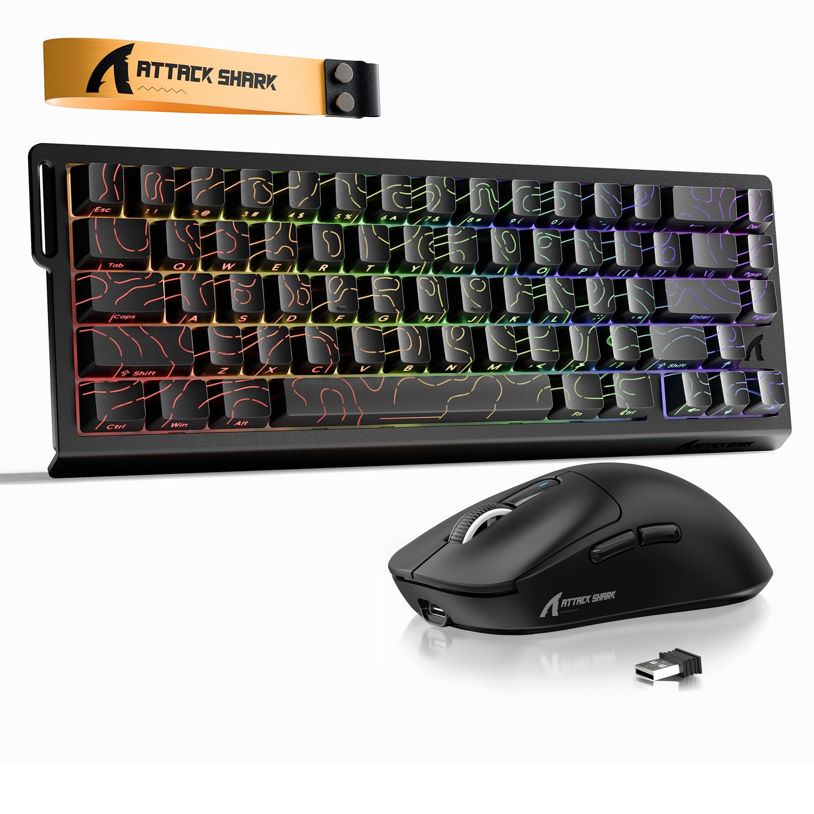 ATTACK SHARK X68HE Klawiatura Rapid Trigger + zestaw z bezprzewodową myszą X3