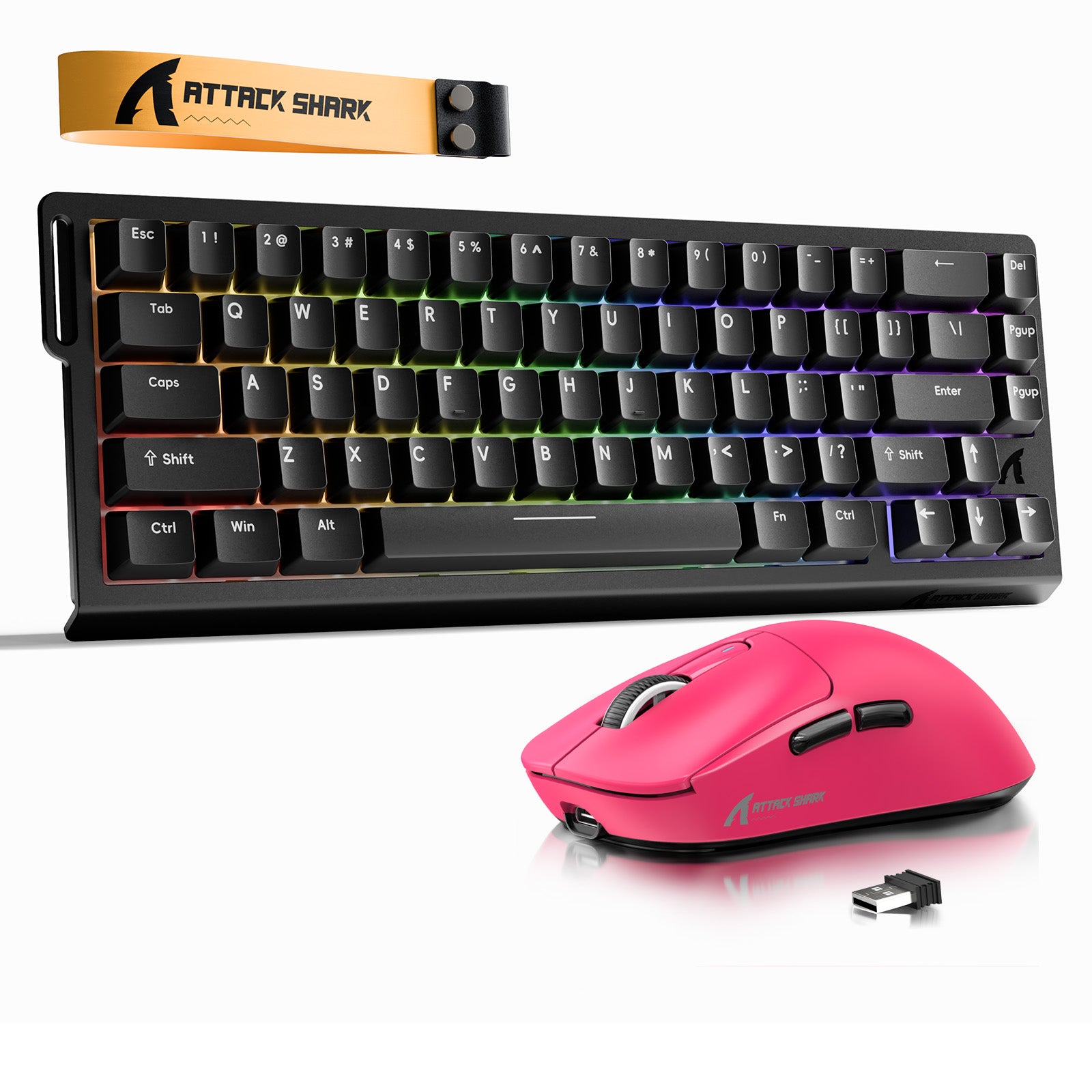 ATTACK SHARK X68HE Klawiatura Rapid Trigger + zestaw z bezprzewodową myszą X3
