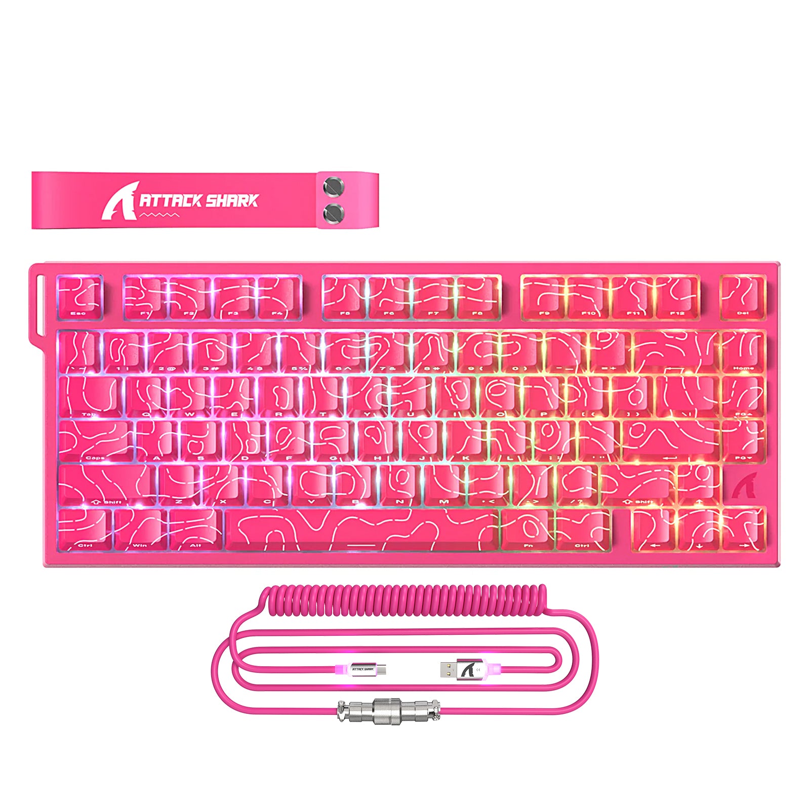 Teclado para juegos con cable ATTACK SHARK R82 HE 75% con cable LED C01ULTRA