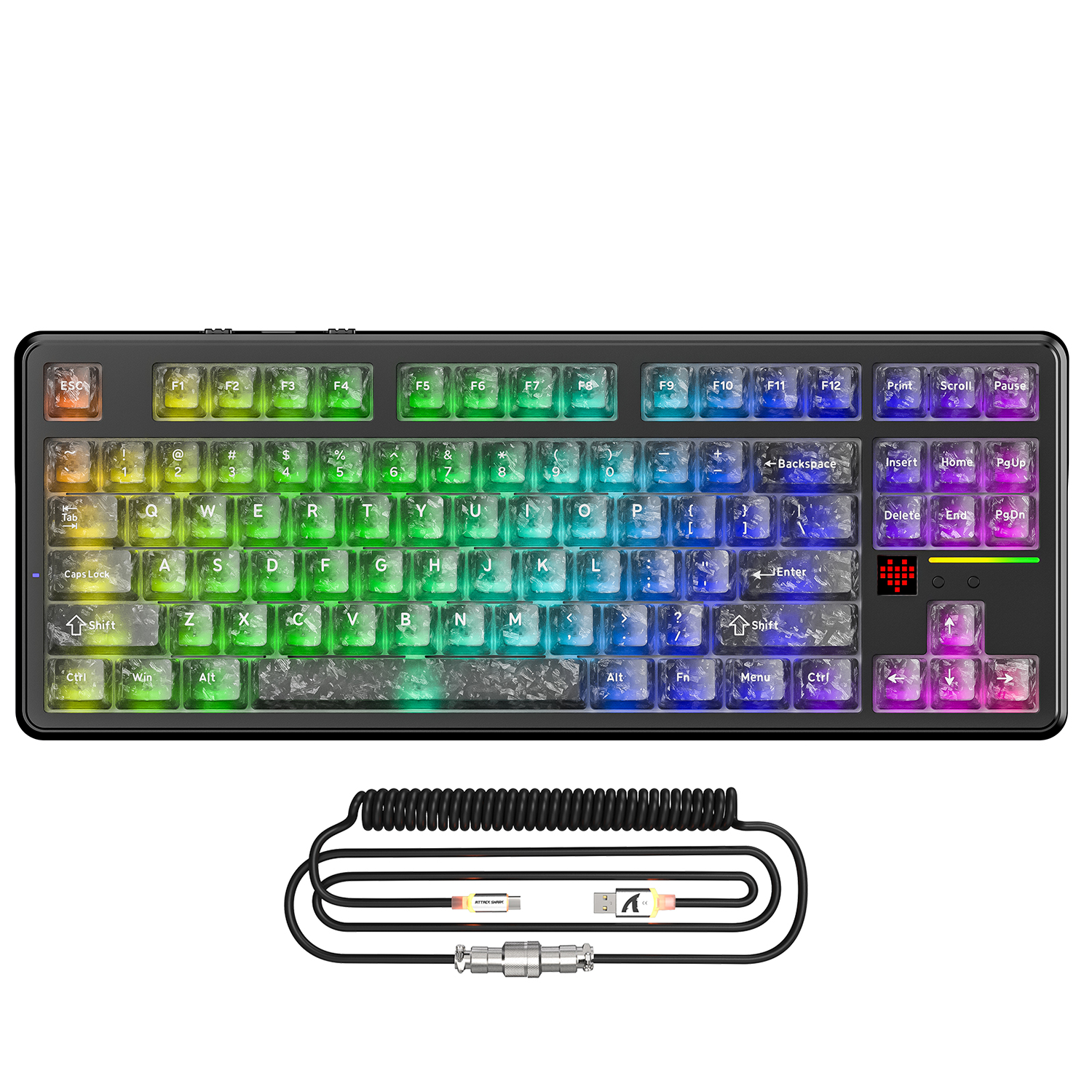 8KHz Wireless Mechanical Keyboard | RGB Coiled Cable - Attack Shark