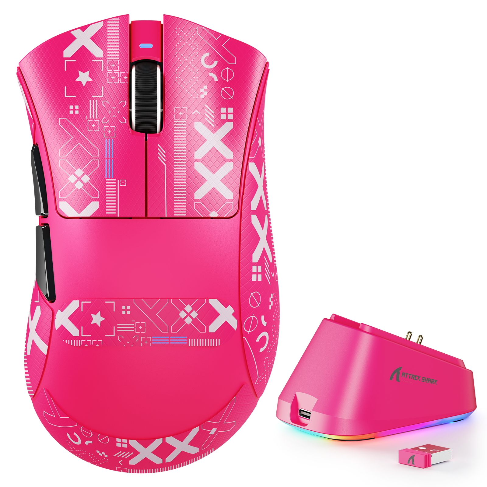ATTACK SHARK V3PRO Ultra-Lichte Tri-Mode Gaming Muis met Oplaaddock