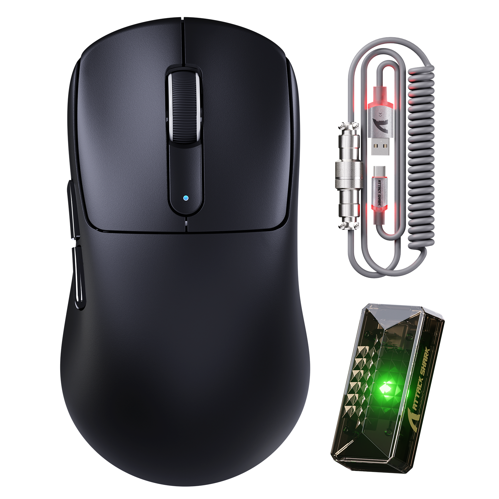 Souris de jeu sans fil ATTACK SHARK V5 8KHz PAW3950MAX avec câble C06 Ultra