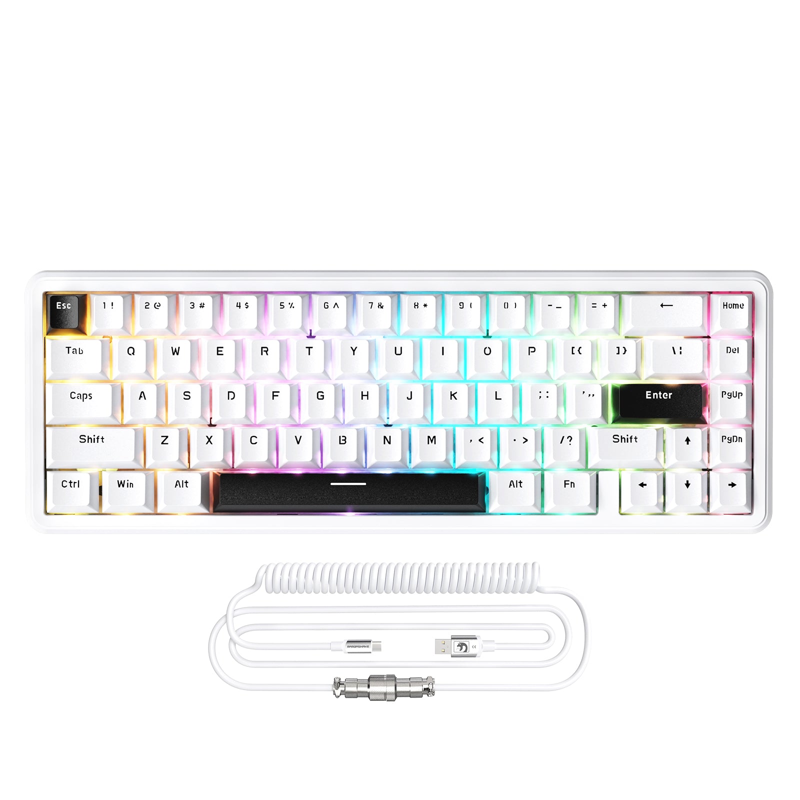 Teclado ATTACK SHARK X65 HE Rapid Trigger con interruptor magnético y cable en espiral 8Khz