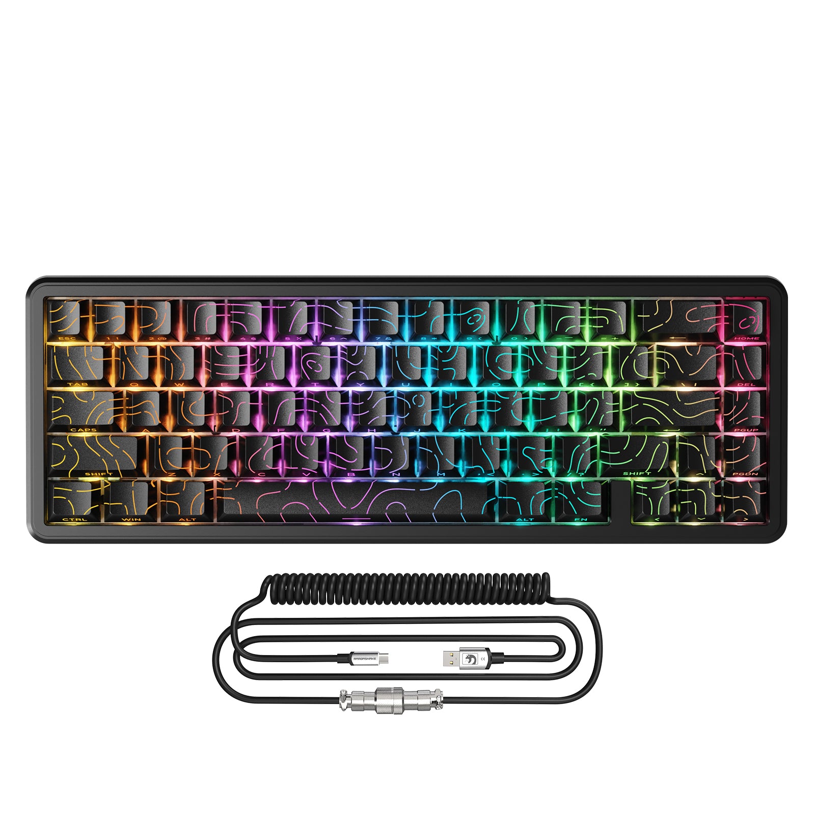 Teclado ATTACK SHARK X65 HE Rapid Trigger con interruptor magnético y cable en espiral 8Khz