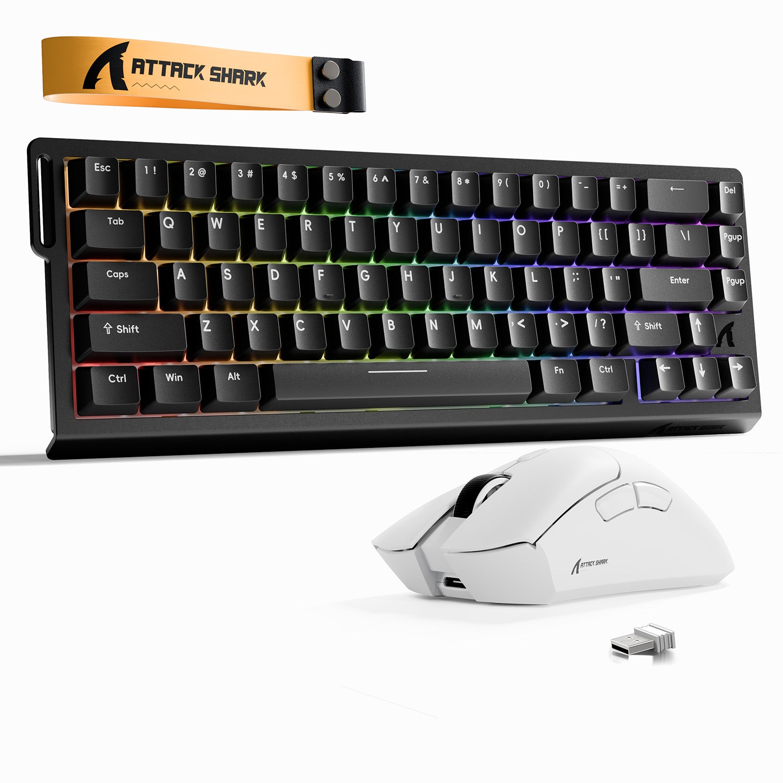 ATTACK SHARK X68HE 래피드 트리거 키보드 + R1 무선 게이밍 마우스 번들