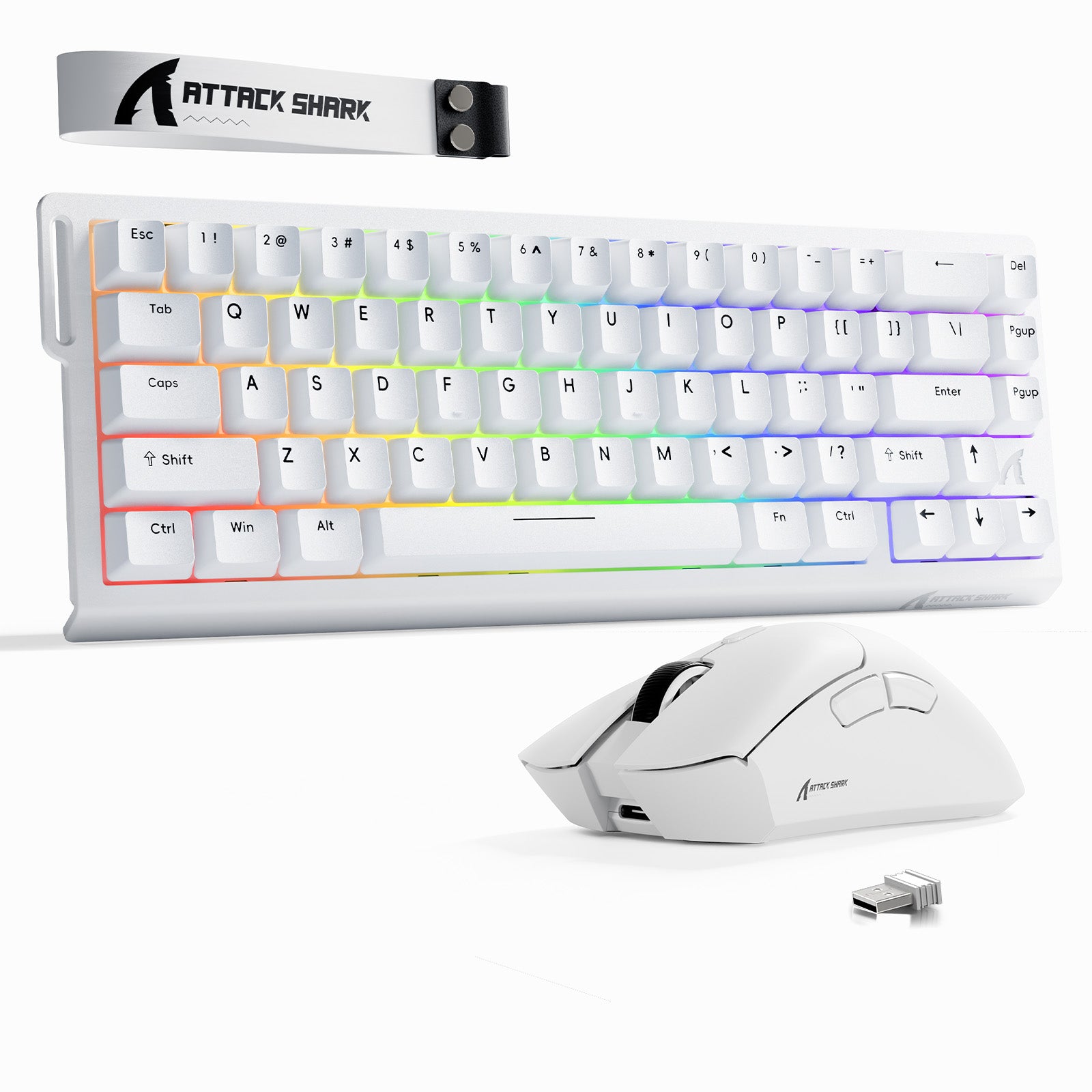ATTACK SHARK X68HE 래피드 트리거 키보드 + R1 무선 게이밍 마우스 번들