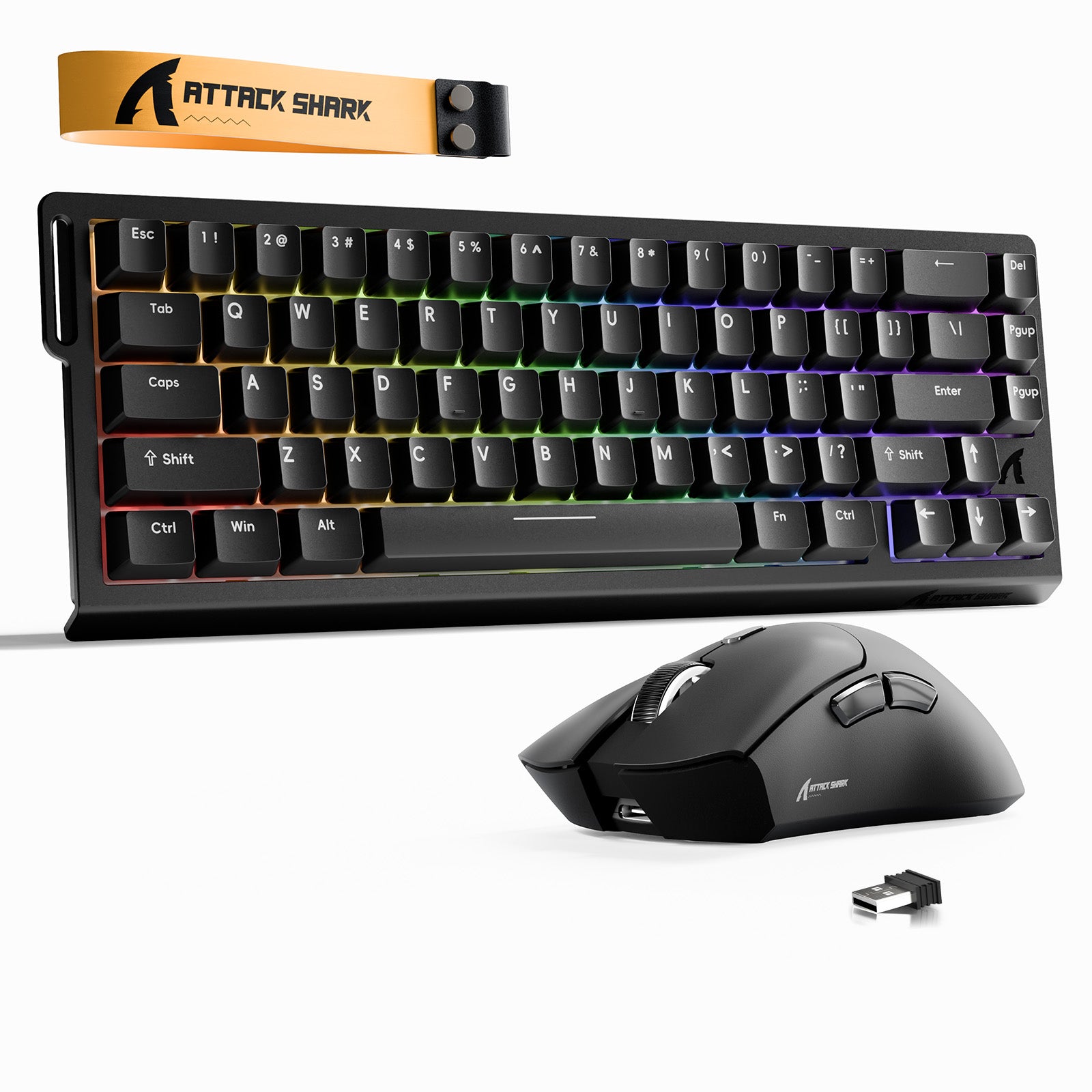 ATTACK SHARK X68HE 래피드 트리거 키보드 + R1 무선 게이밍 마우스 번들