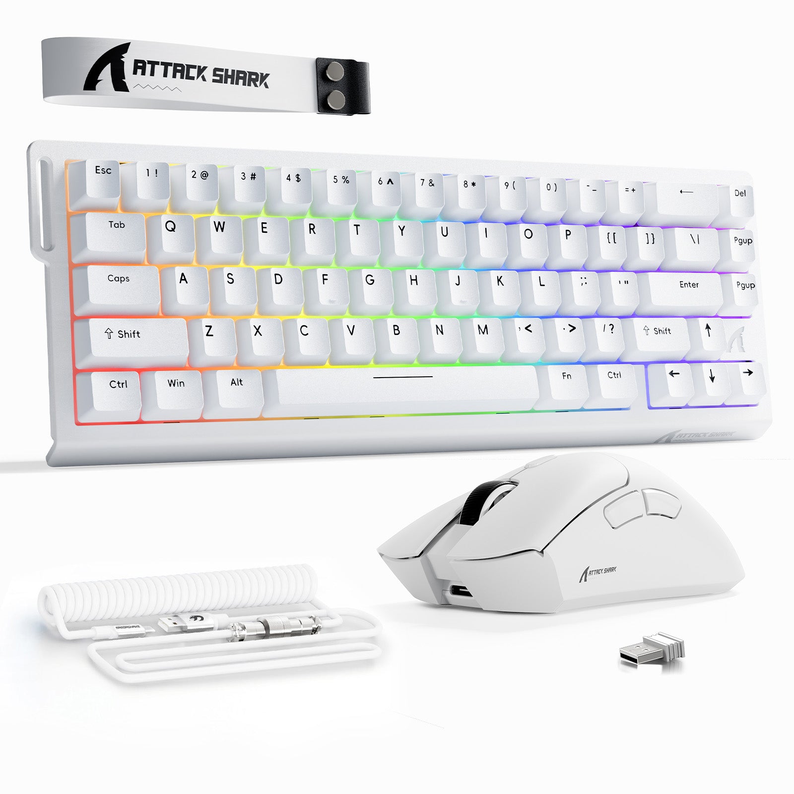 ATTACK SHARK X68HE Rapid Trigger Keyboard + R1 Wireless Gaming Mouse +