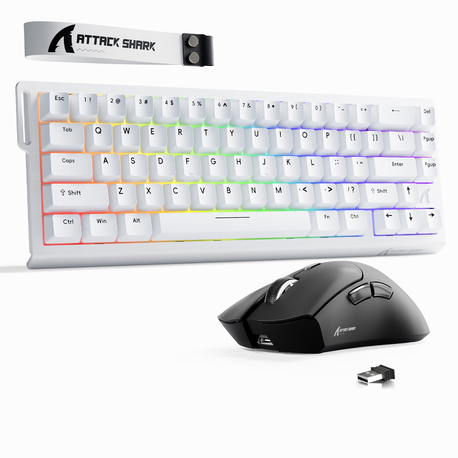 ATTACK SHARK X68HE 래피드 트리거 키보드 + R1 무선 게이밍 마우스 번들