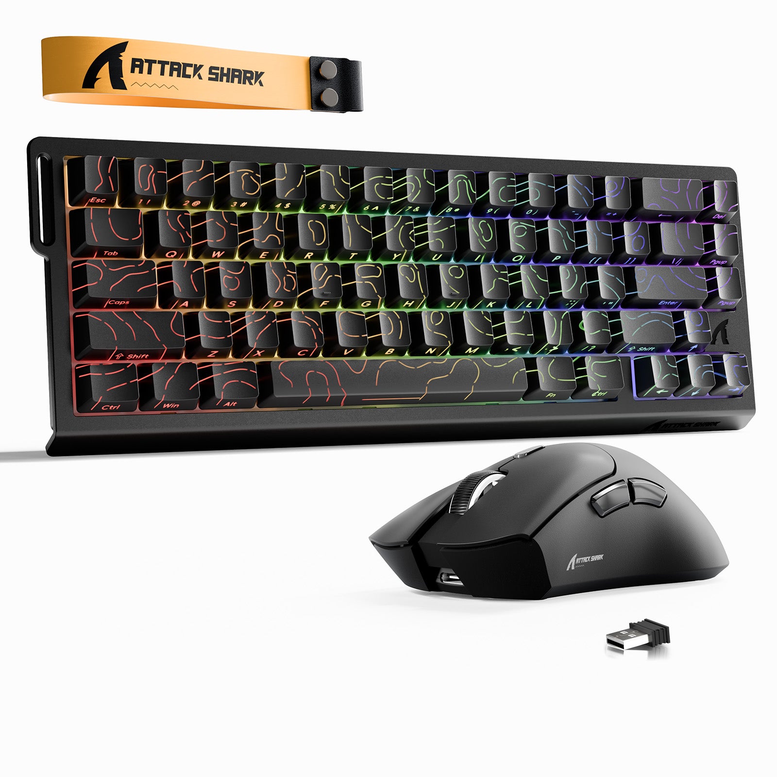 ATTACK SHARK X68HE 래피드 트리거 키보드 + R1 무선 게이밍 마우스 번들