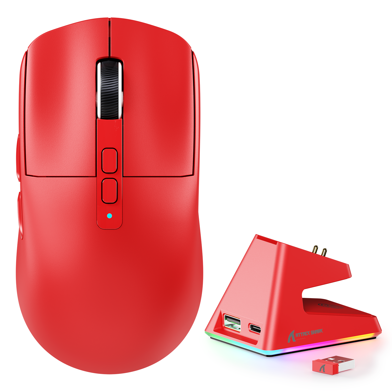 ATTACK SHARK X6 Souris de jeu à trois modes avec station de charge