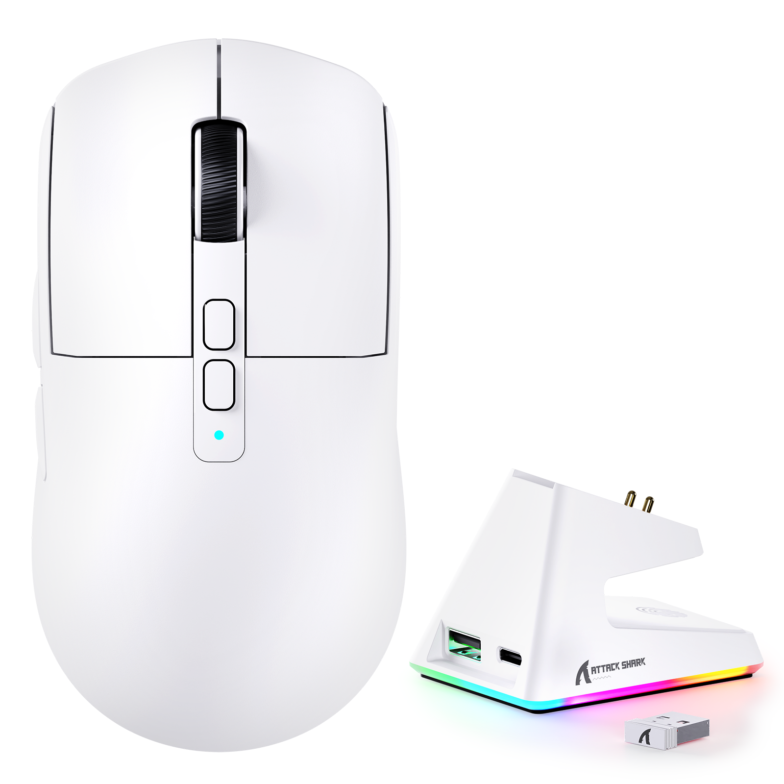 ATTACK SHARK X6 Souris de jeu à trois modes avec station de charge