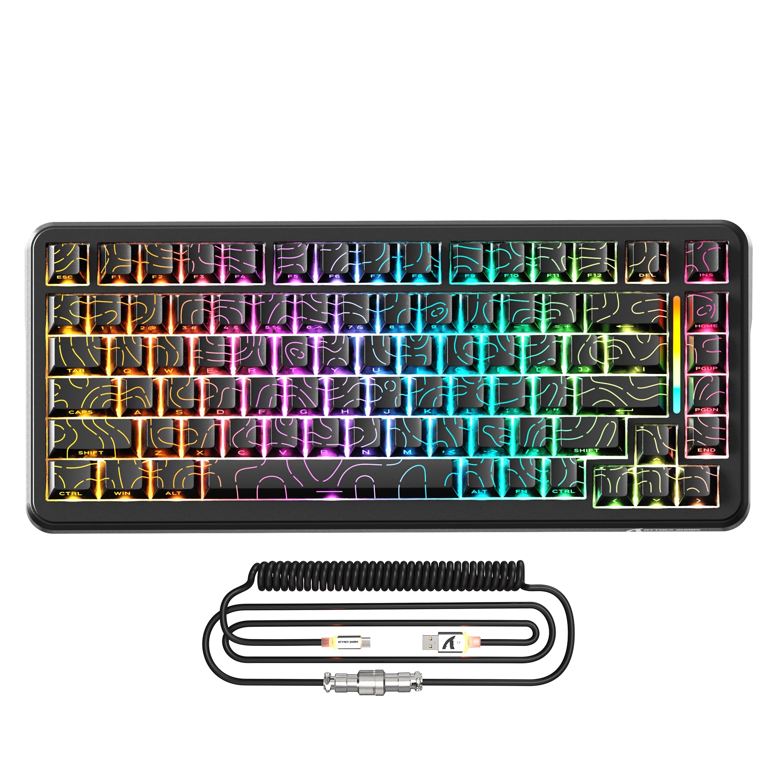 ATTACK SHARK X82PRO HE Magnetisch Toetsenbord Met C01Ultra RGB Opgerolde Kabel