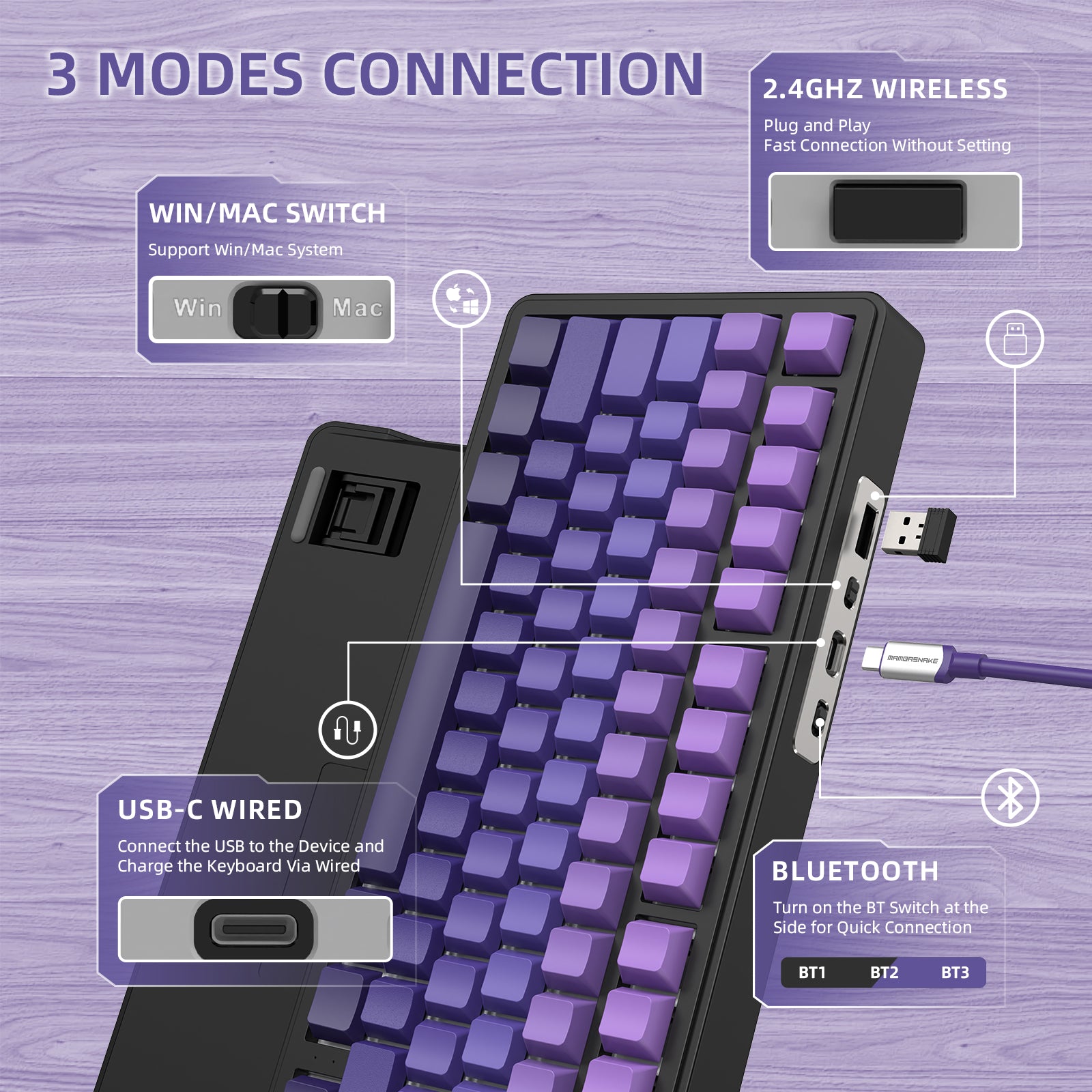 ATTACK SHARK X85 Wireless Mechanical Keyboard