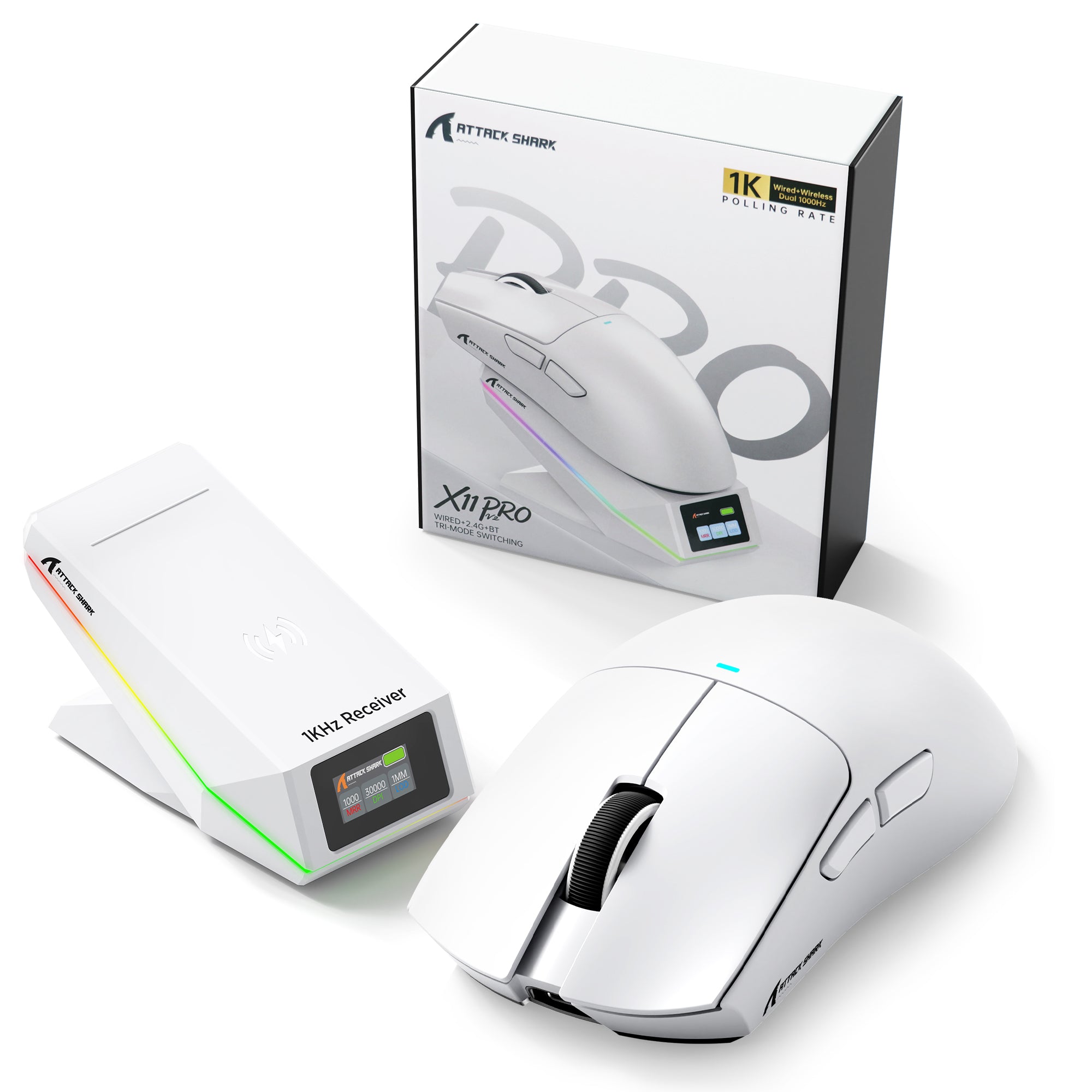 ATTACK SHARK X11 PRO V2 Wireless Gaming Mouse with TFT Display Charging Dock
