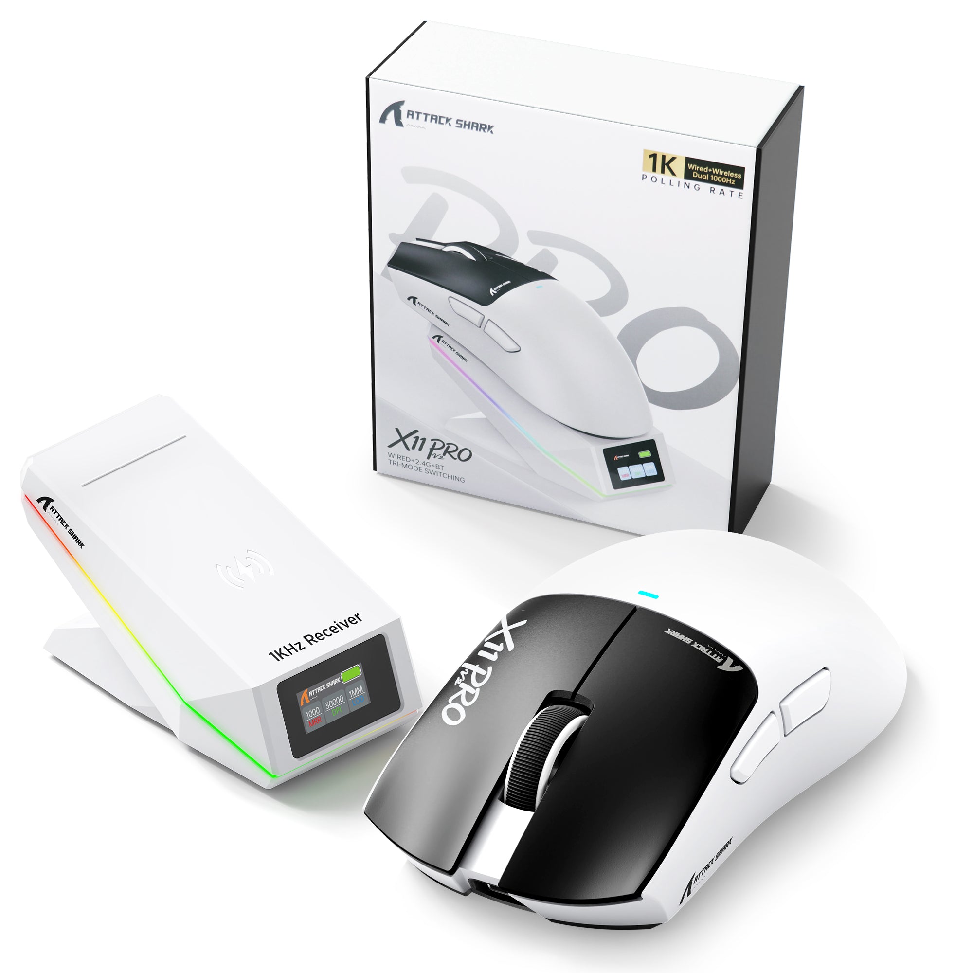 ATTACK SHARK X11 PRO V2 Wireless Gaming Mouse with TFT Display Charging Dock