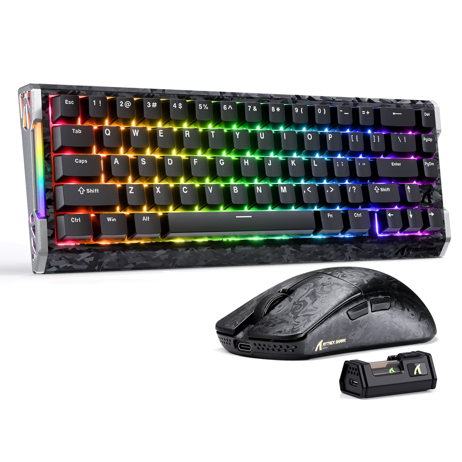Pack gaming ATTACK SHARK R68 HE & R11 ULTRA en fibre de carbone
