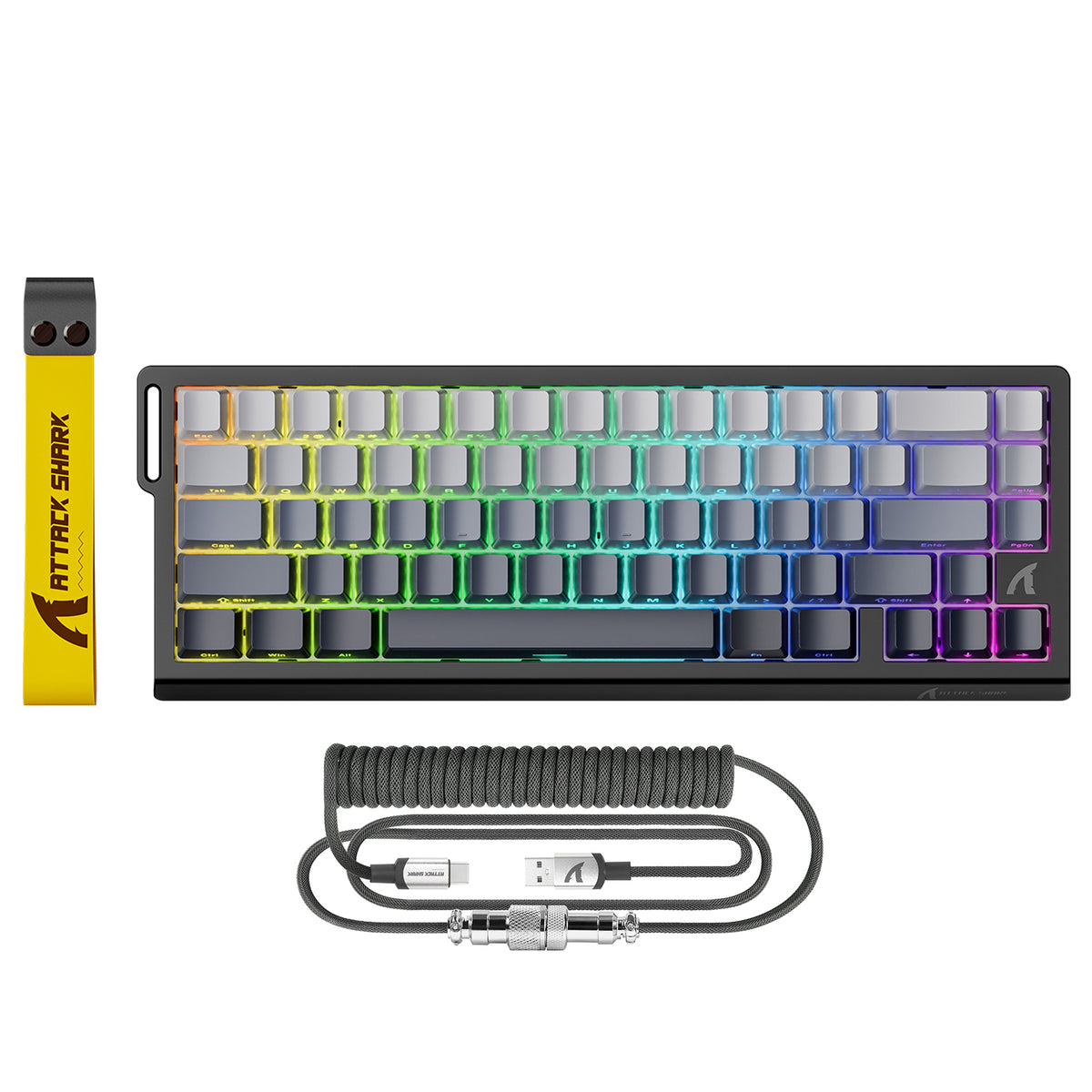 ATTACK SHARK X68 HE Rapid Trigger Tastatur Magnetischer Schalter mit C01PRO Spiralkabel