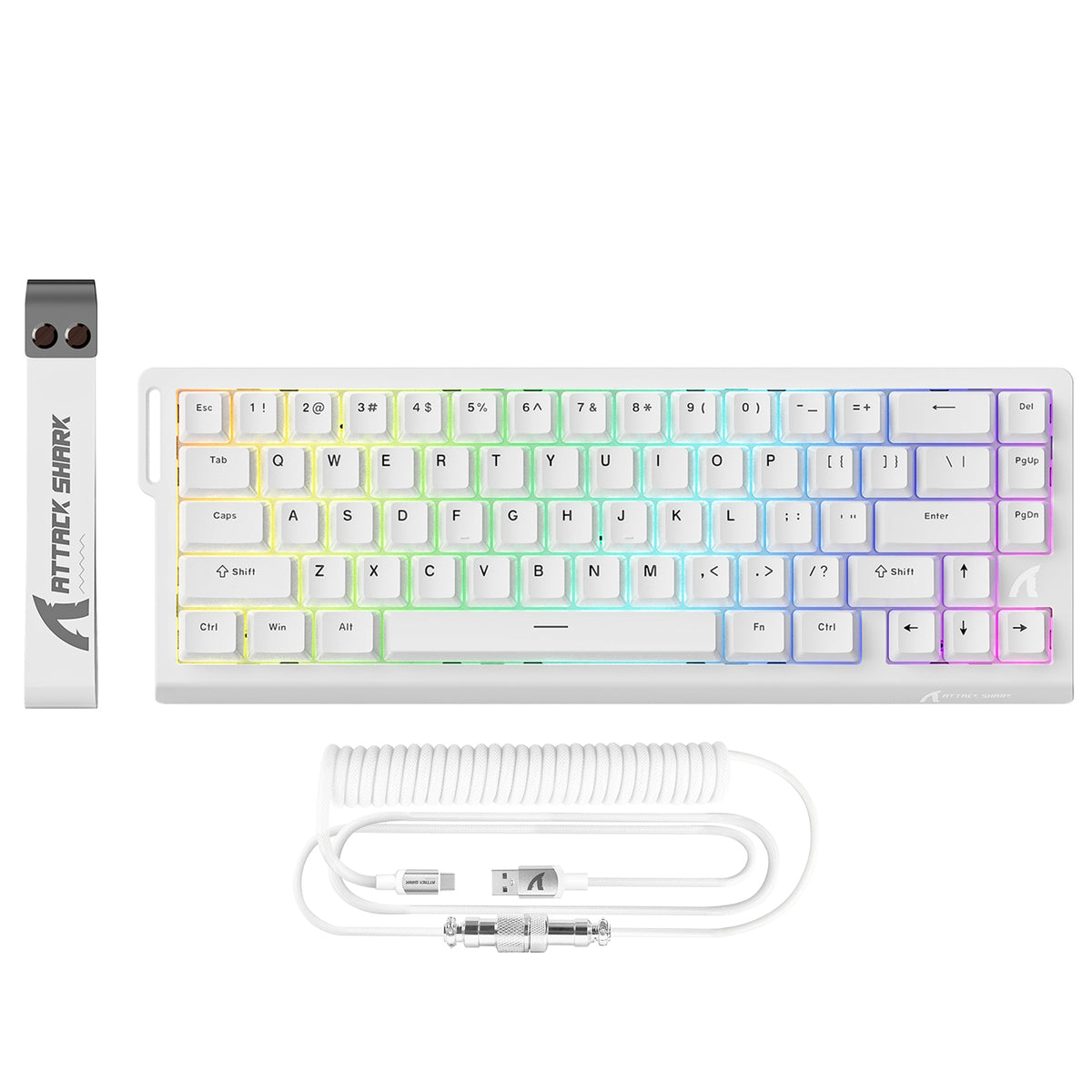 ATTACK SHARK X68 HE Rapid Trigger Tastatur Magnetischer Schalter mit C01PRO Spiralkabel