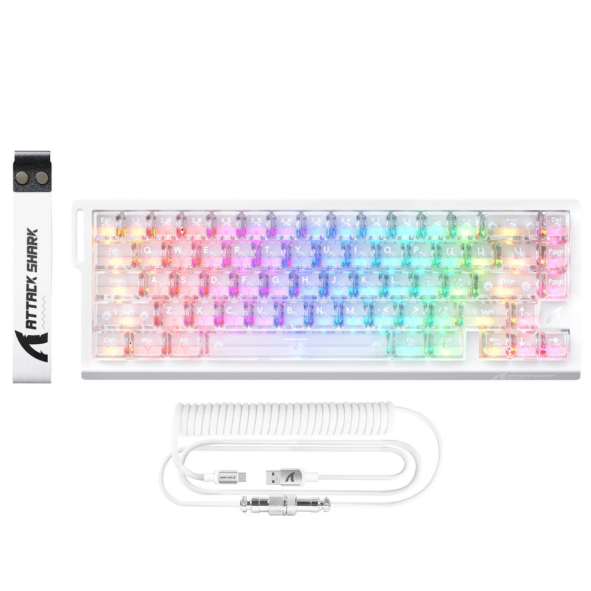 ATTACK SHARK X68 HE Rapid Trigger Tastatur Magnetischer Schalter mit C01PRO Spiralkabel