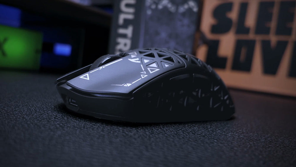 Honeycomb-shell lightweight gaming mouse with textured grip — wireless gaming mouse for FPS and esports