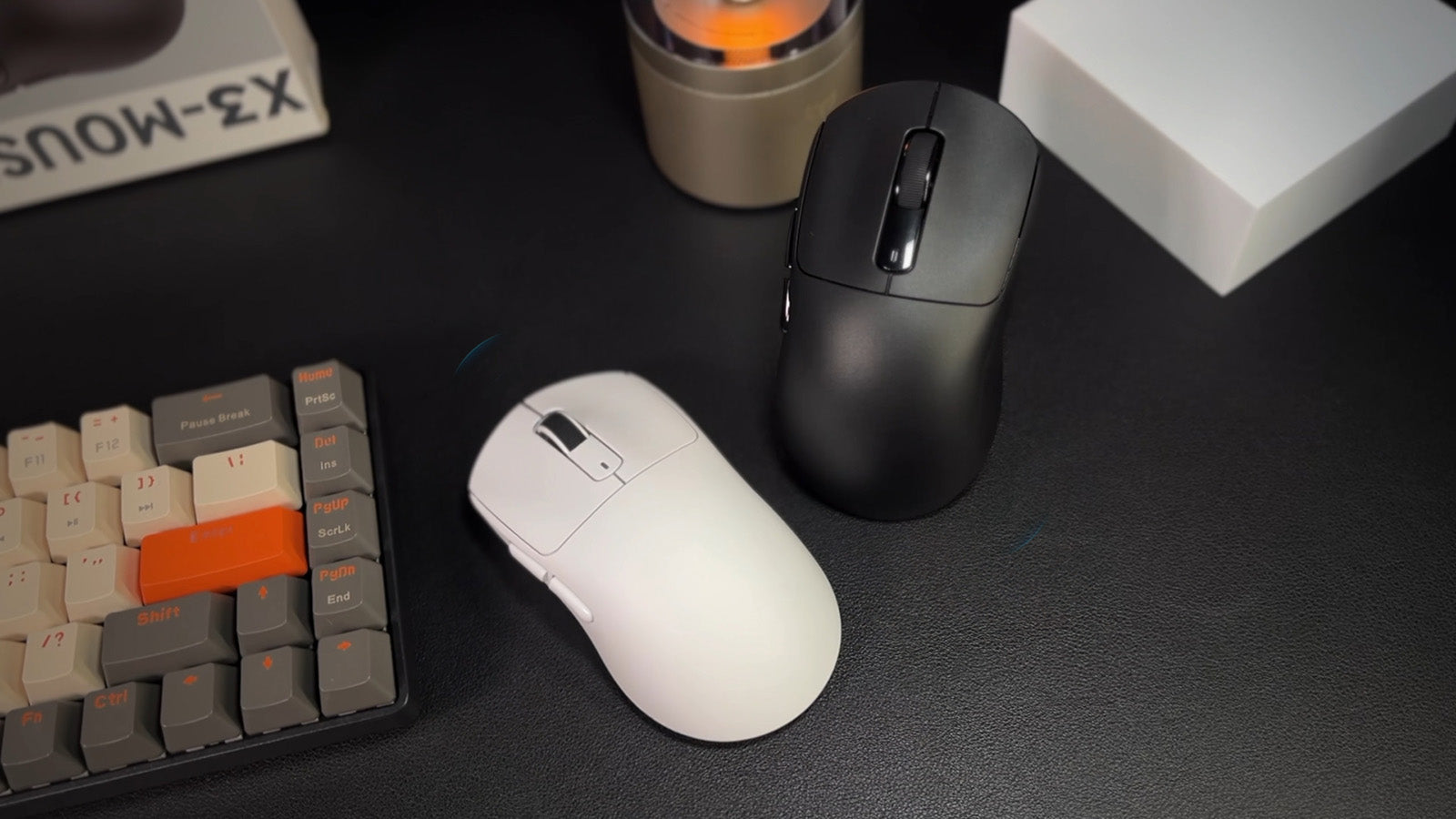 White and black attackshark wireless mouse