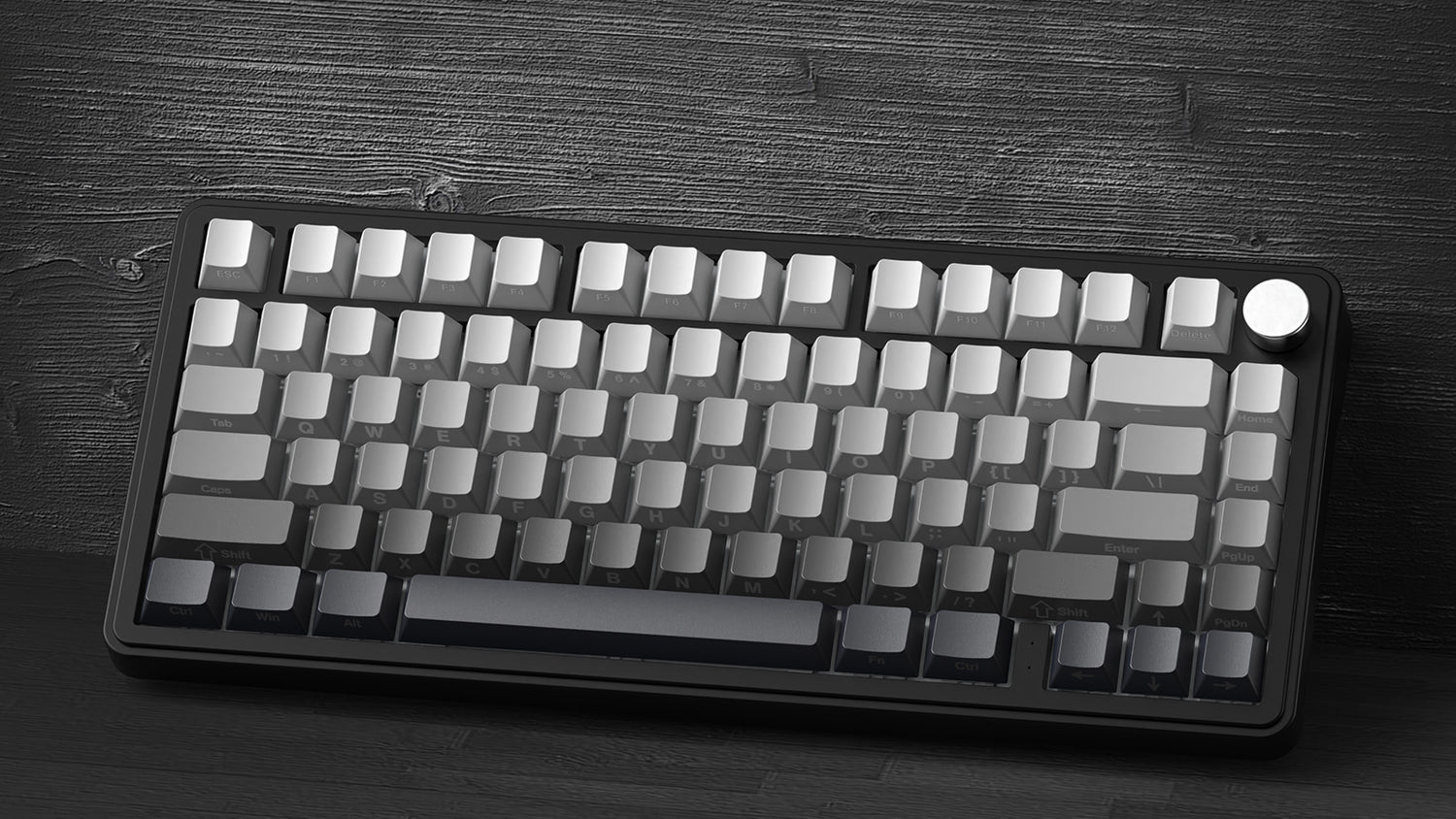 White keycaps, black keyboard