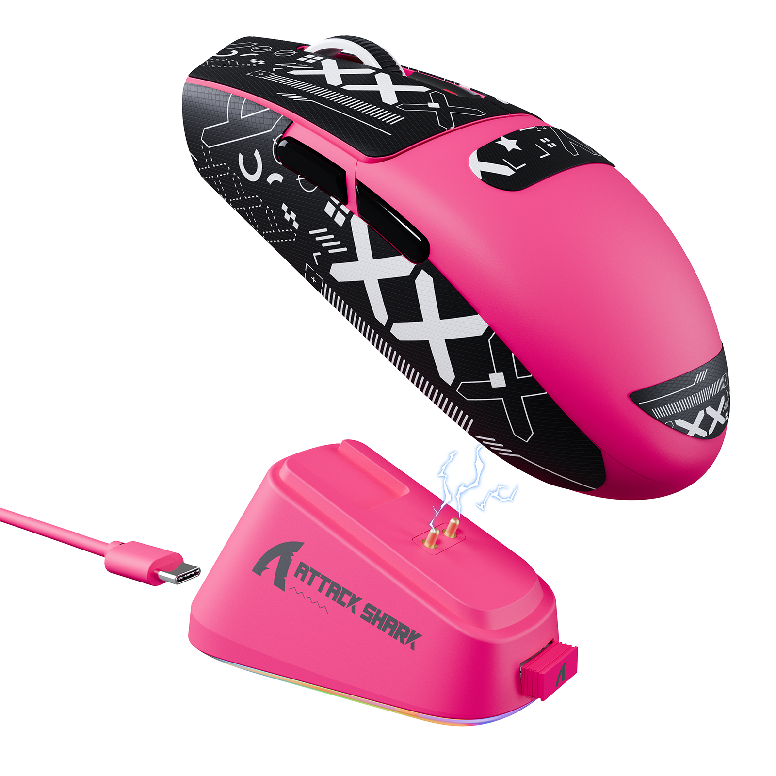 ATTACK SHARK G3PRO Kabellose Tri-Mode-Gaming-Maus mit Ladestation, 25.000 DPI, ultraleicht