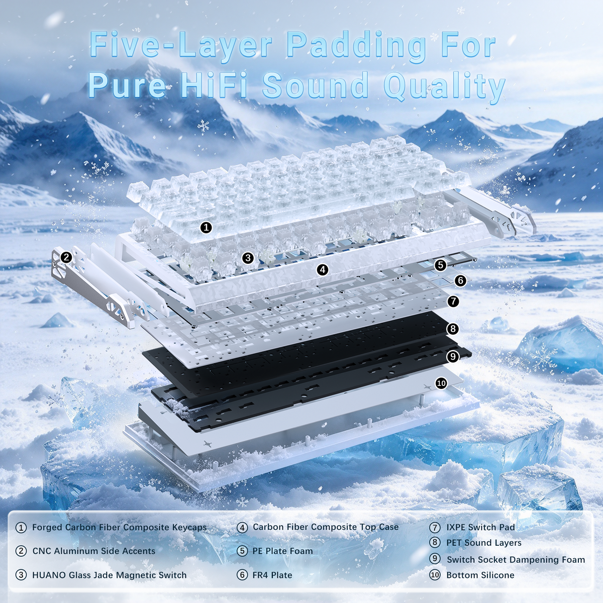 ATTACK SHARK R86 HE Carbon Fiber Wired Rapid Trigger Magnetic Switch Gaming Keyboard with C01 ULTRA RGB Coiled Cable
