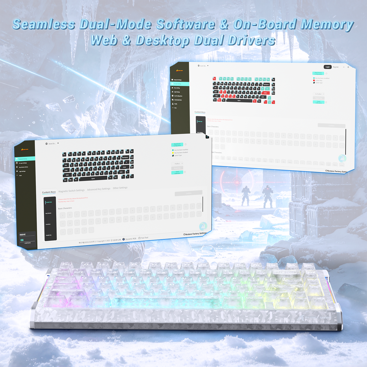 ATTACK SHARK R86 HE Carbon Fiber Wired Rapid Trigger Magnetic Switch Gaming Keyboard with C01 ULTRA RGB Coiled Cable