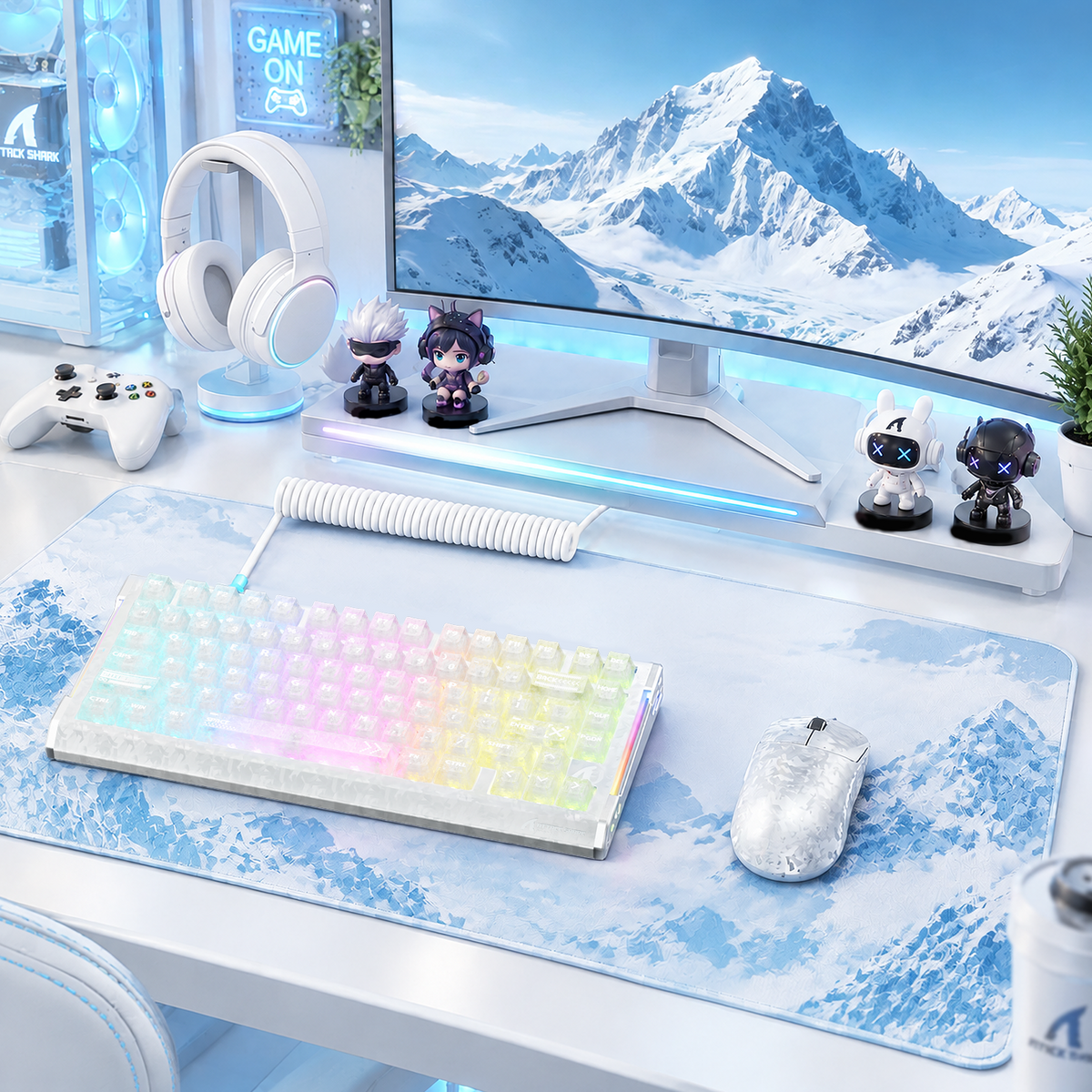 ATTACK SHARK R86 HE Carbon Fiber Wired Rapid Trigger Magnetic Switch Gaming Keyboard with C01 ULTRA RGB Coiled Cable