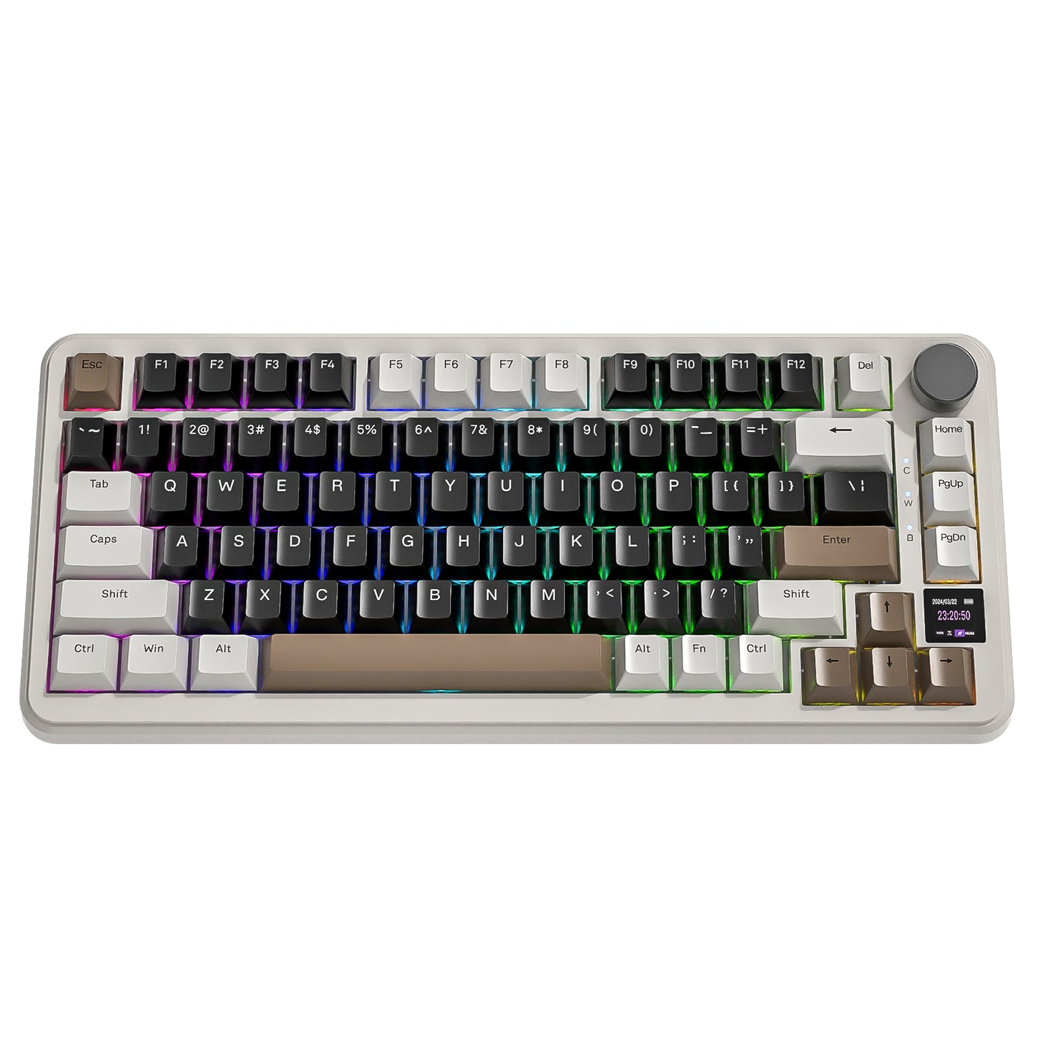 ATTACK SHARK X85PRO keyboard with customizable RGB and multi-function knob.