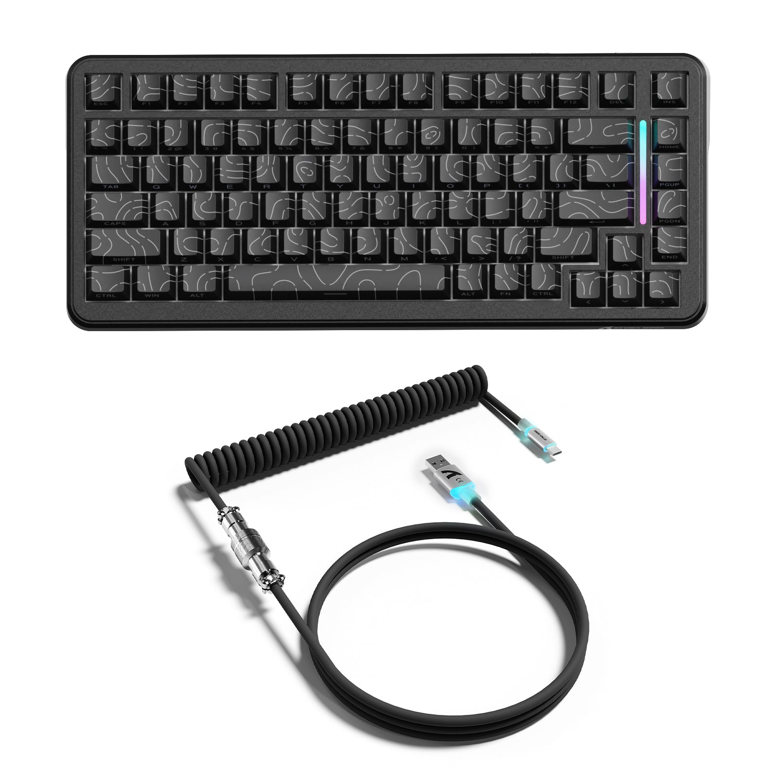 ATTACK SHARK X82PRO HE Magnetic Keyboard With C01Ultra RGB Coiled Cable