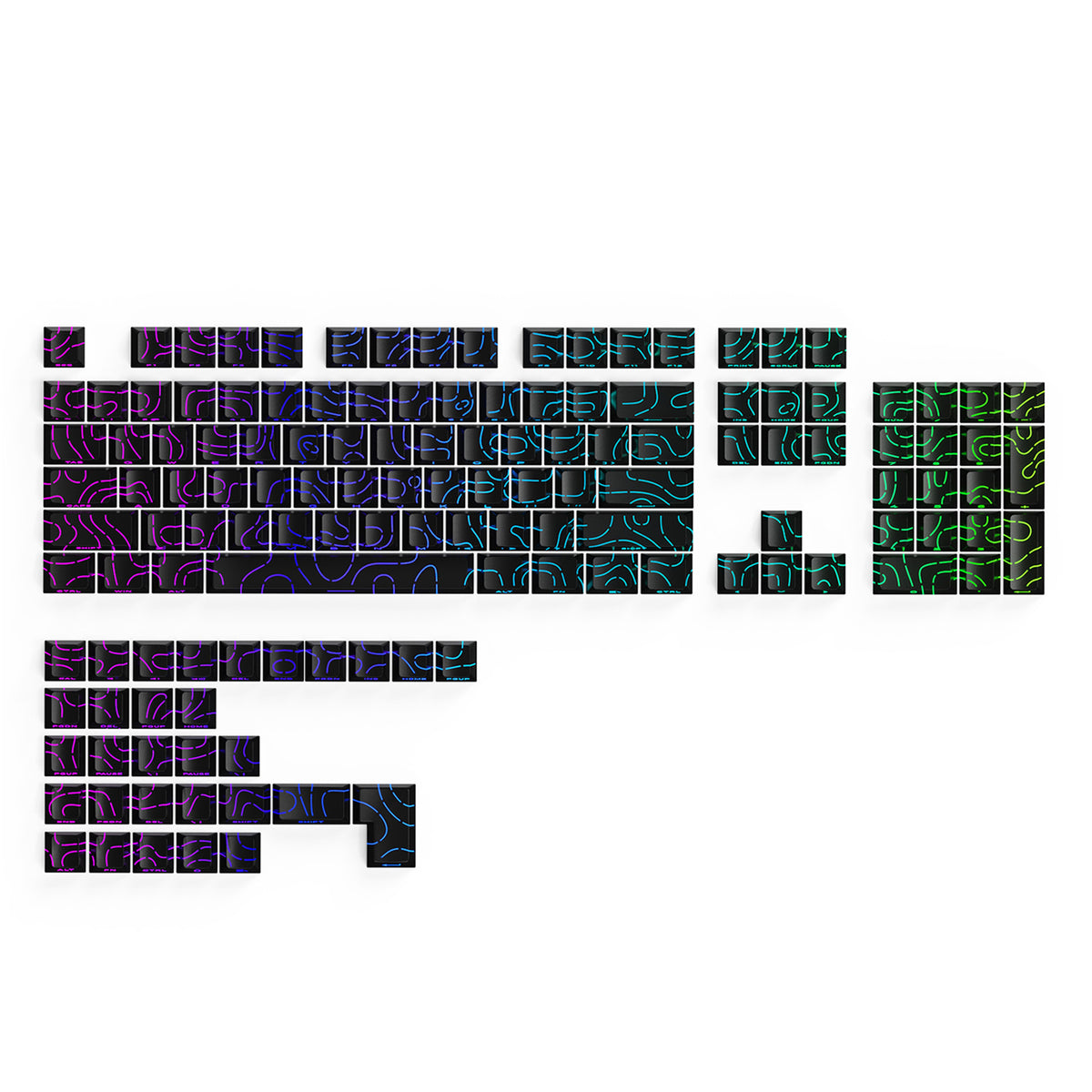 ATTACK SHARK SK06 135 Keys Shine-Through Keycaps, ANSI/ISO