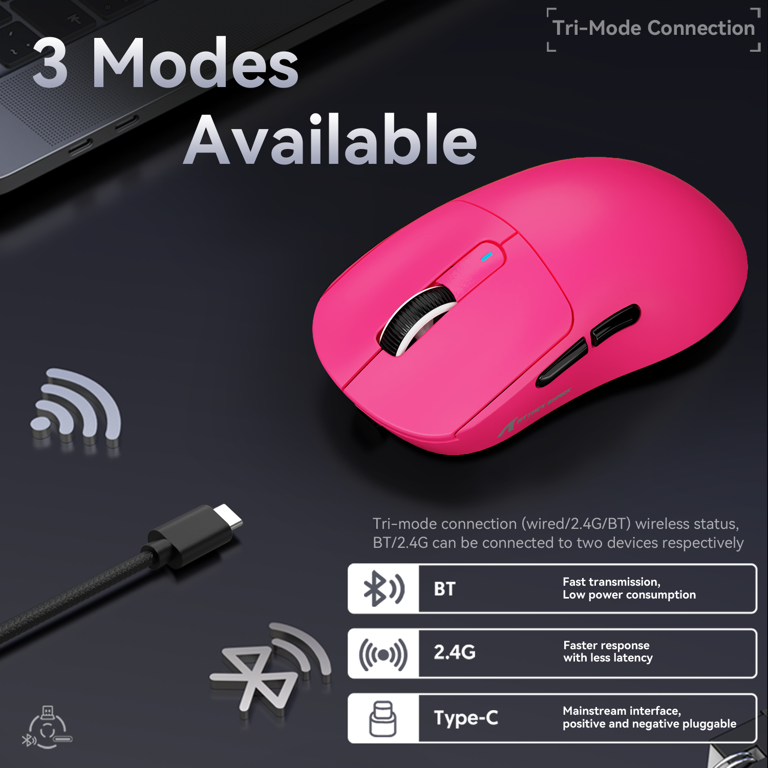 ATTACK SHARK X3 Wireless Gaming Mouse PAW3395 Superlight