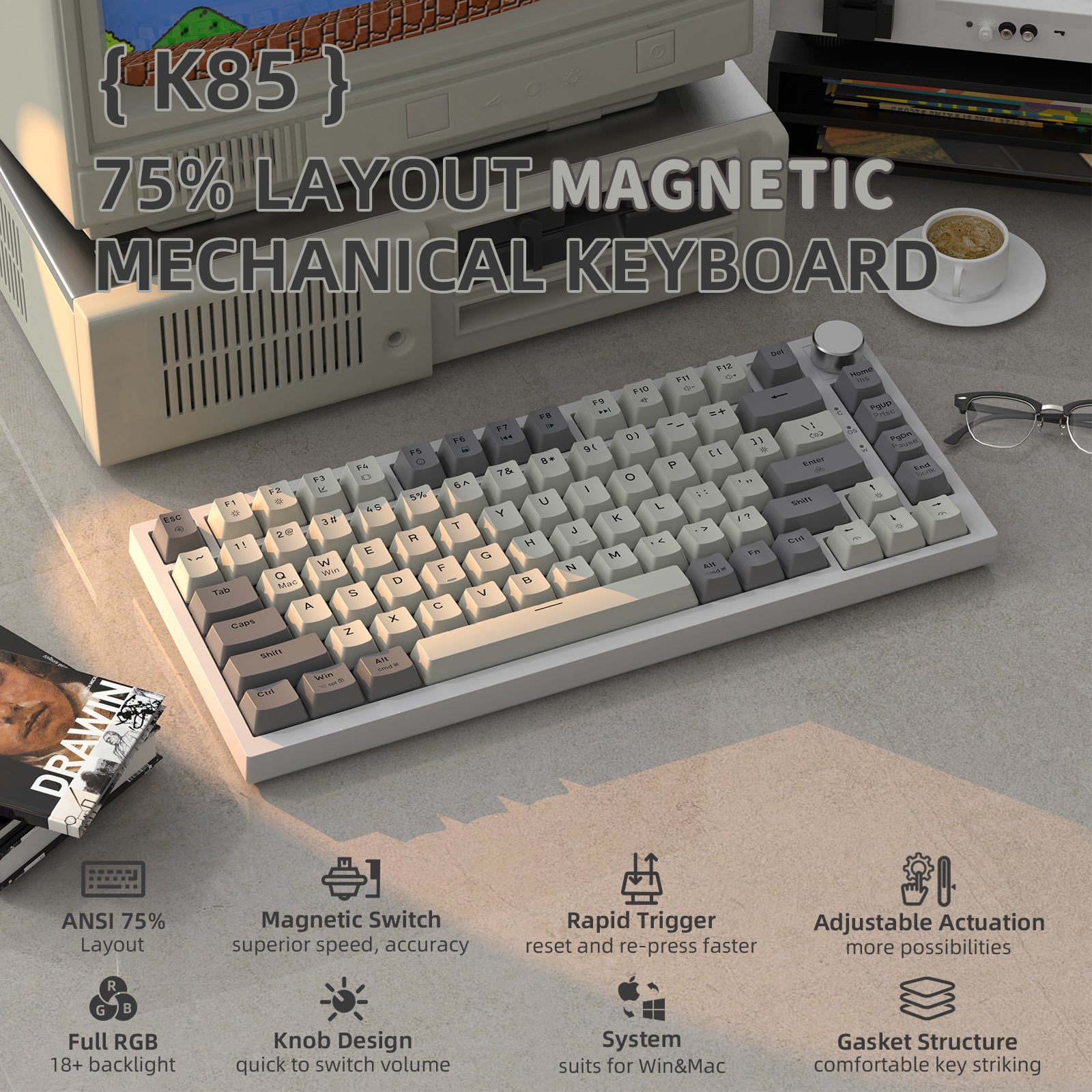 ATTACK SHARK K85 Rapid Trigger Keyboard Magnetic Switch
