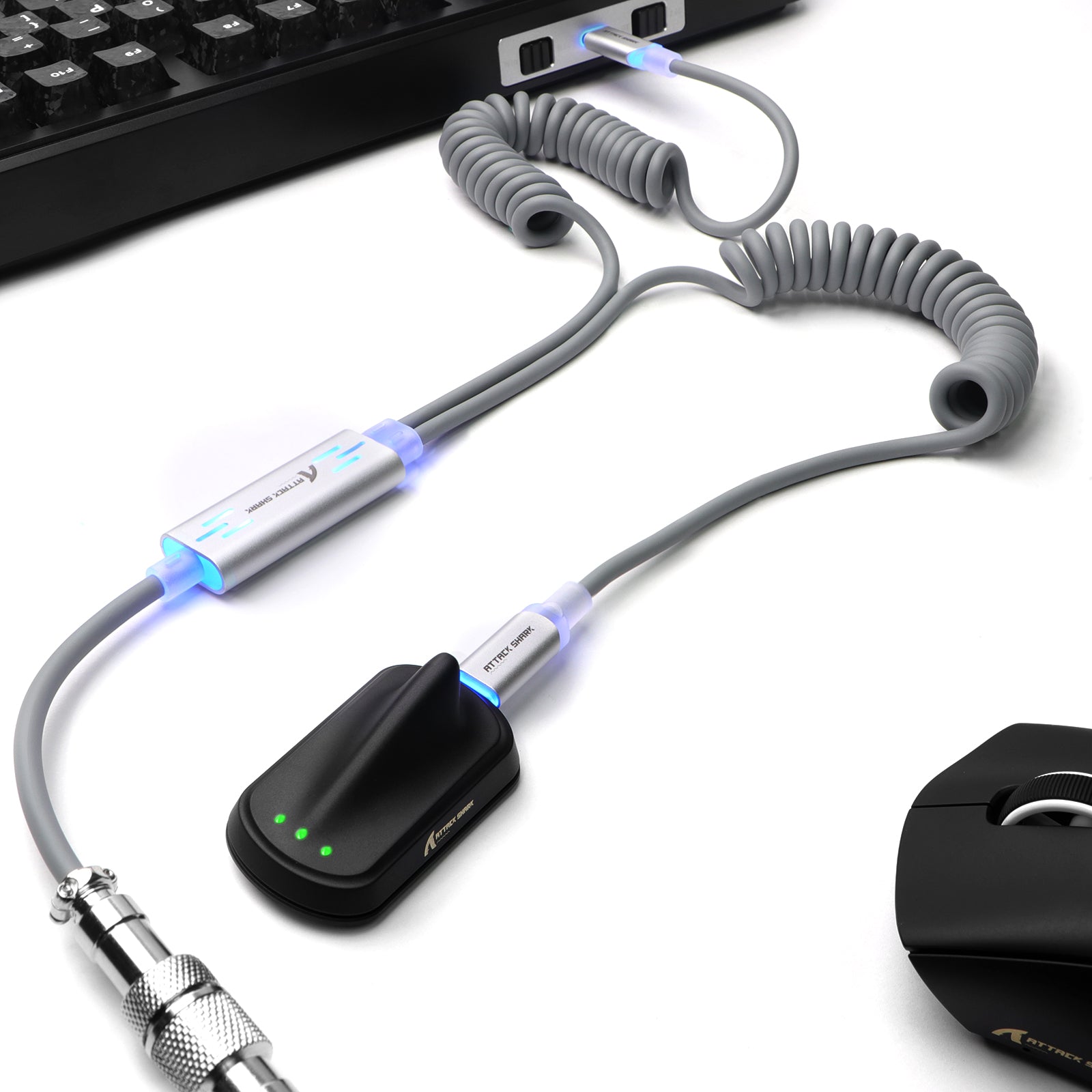 ATTACK SHARK C08 2-in-1 aangepaste luchtvaartkabel voor 8kHz magnetische toetsenborden