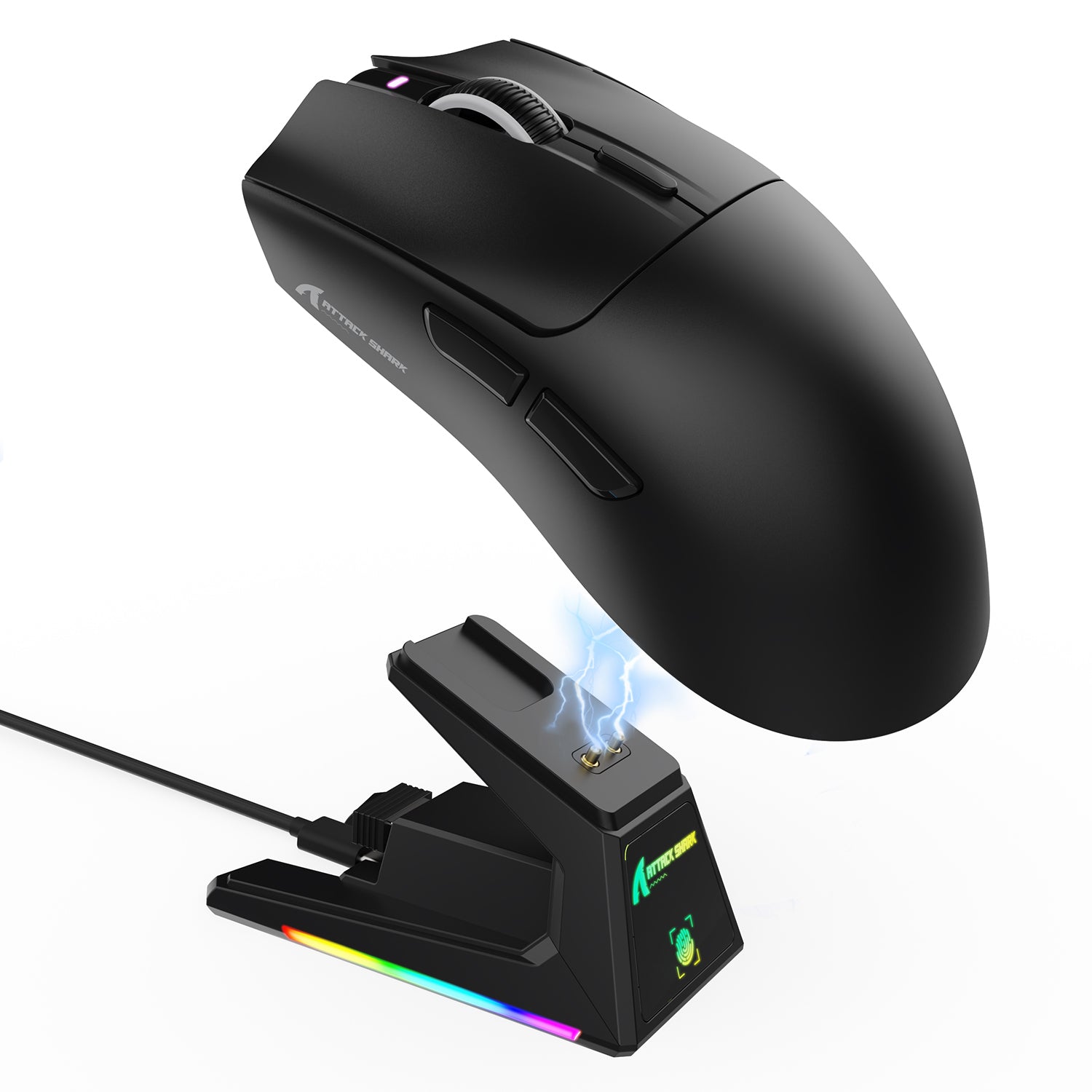ATTACK SHARK X1 Tri-mode Gaming Mouse with Touchpad RGB Charging Dock PAW3395PRO Sensor