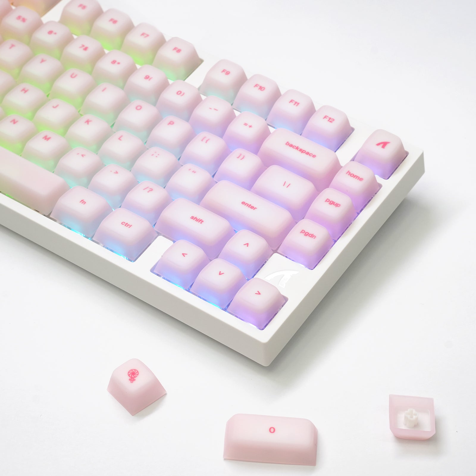 ATTACK SHARK SK01 113-Key Silicone Keycap Set, Cherry Profile, ANSI, Pink
